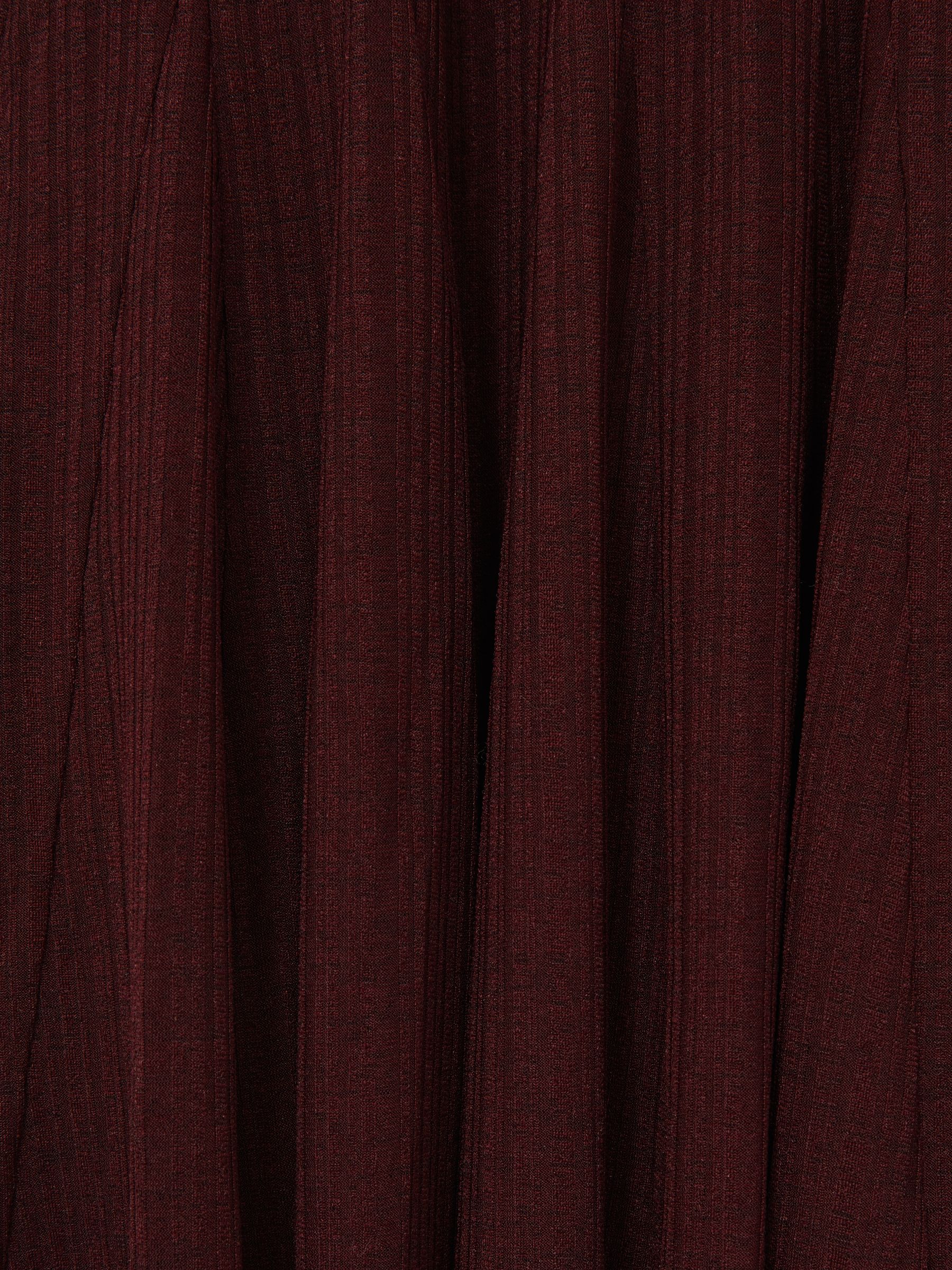 Jersey Ribbed Flared Mini Dress in Burgundy - Image 6 of 6