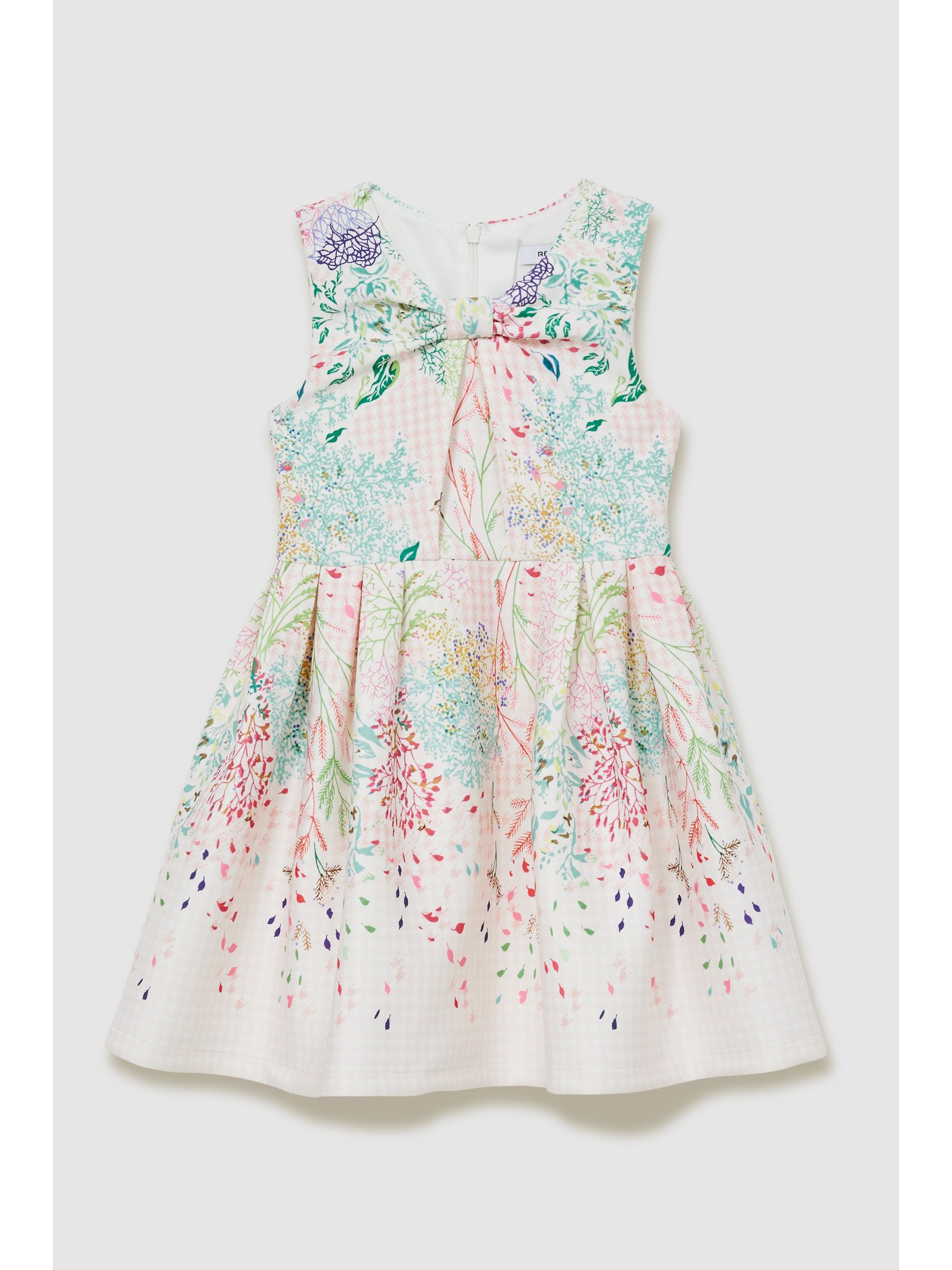 4-9 yrs Floral-Print Pleated Scuba Dress in Pink Print - Image 2 of 4