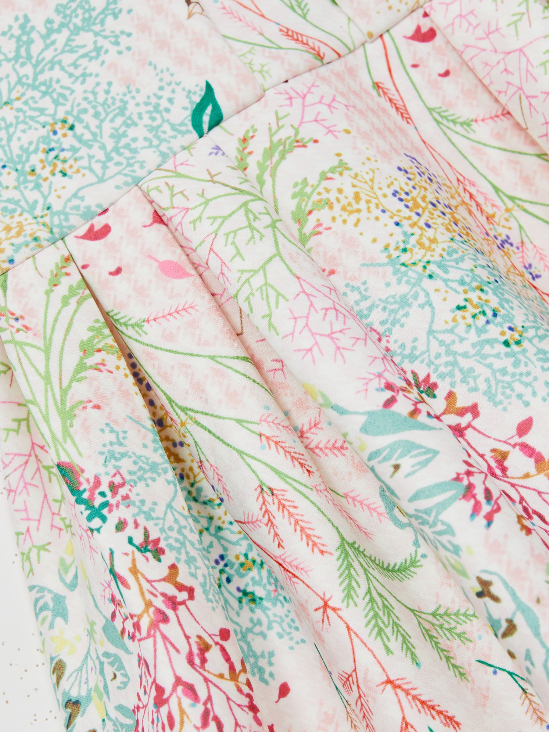 4-9 yrs Floral-Print Pleated Scuba Dress in Pink Print - Image 4 of 4