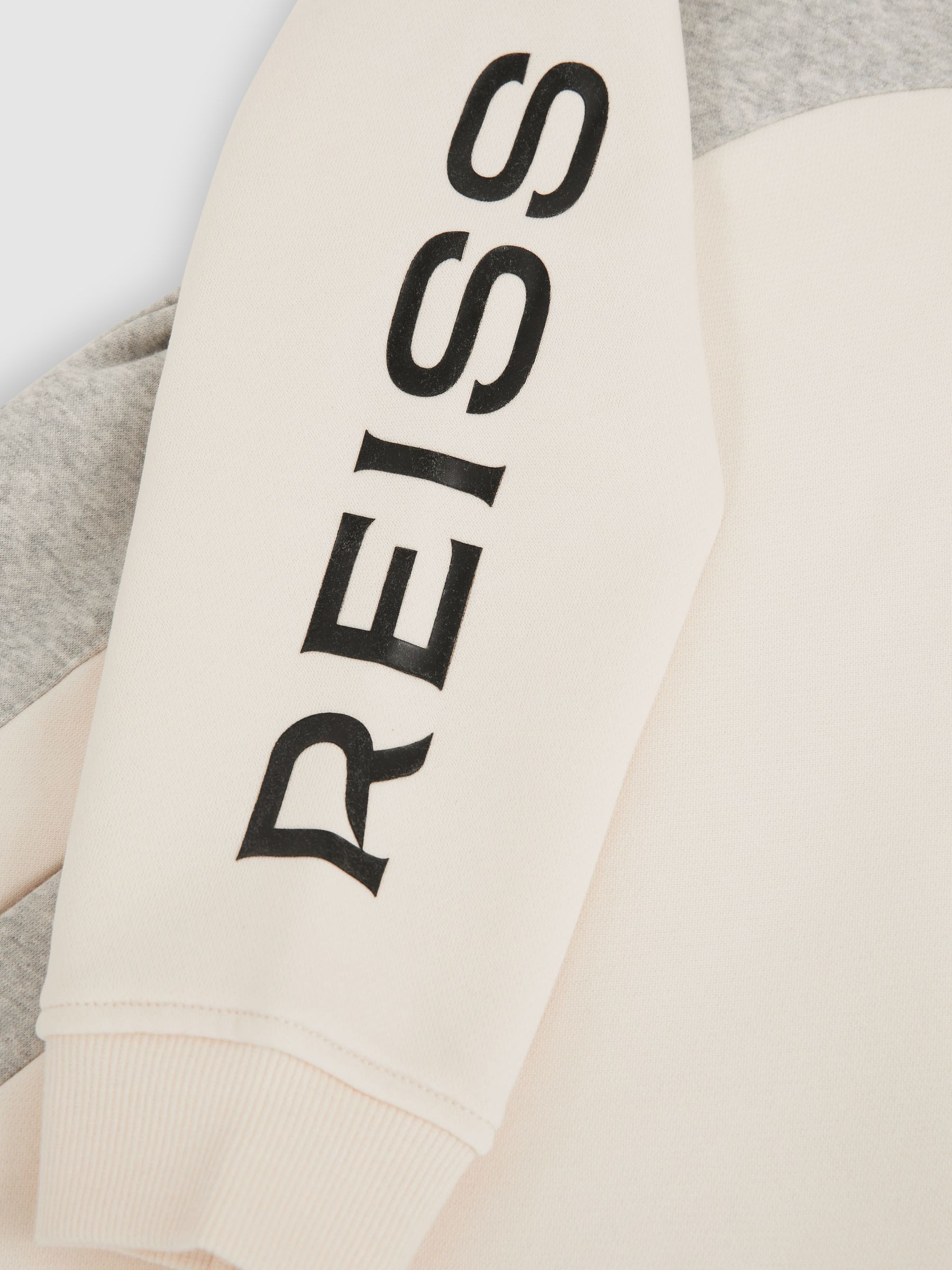 4-9 yrs Colour-Block Hooded Jersey Dress in Ecru - Image 5 of 5