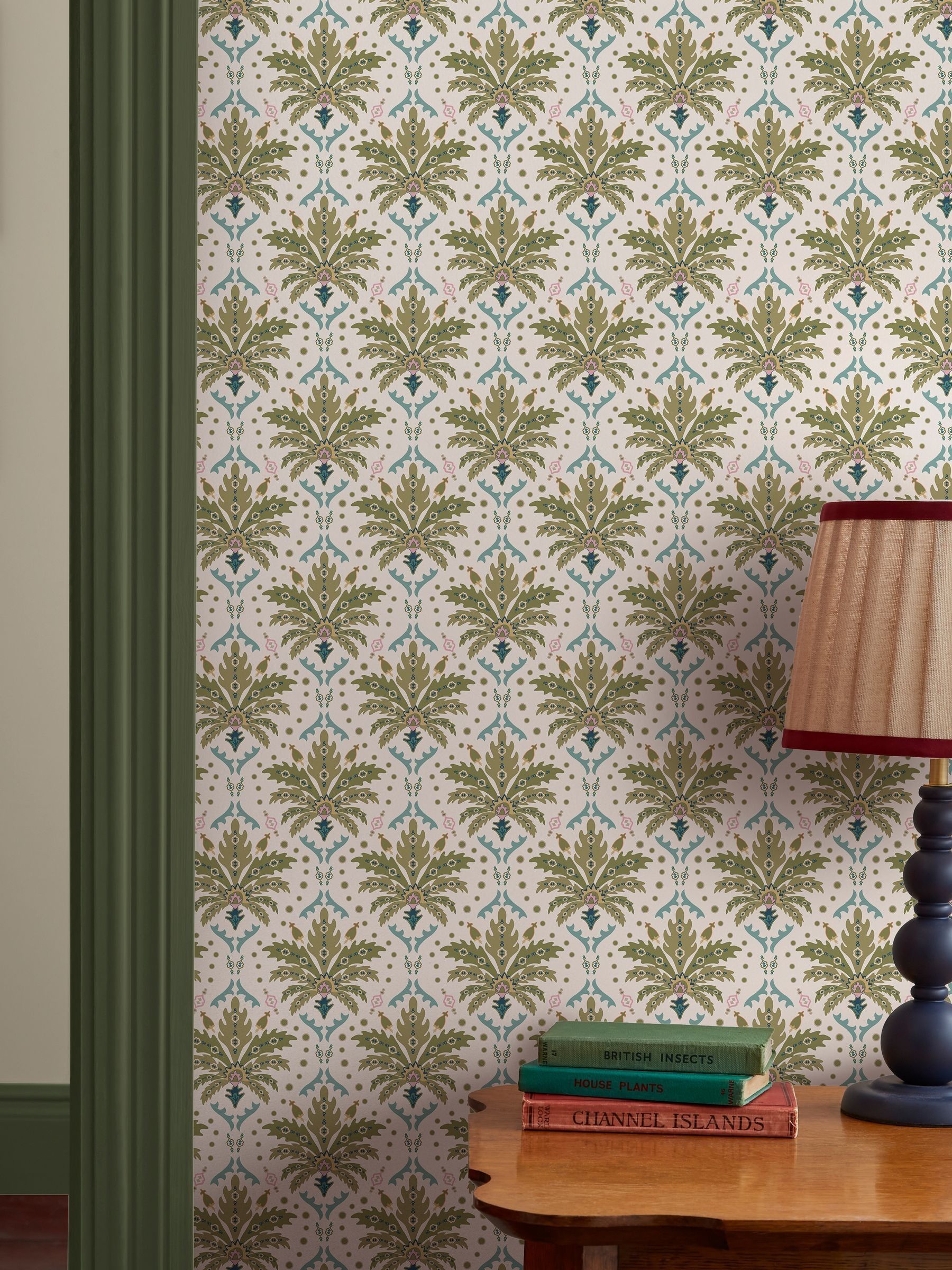 Cream/Multi Palm Geo Print 10M Wallpaper - Image 1 of 4