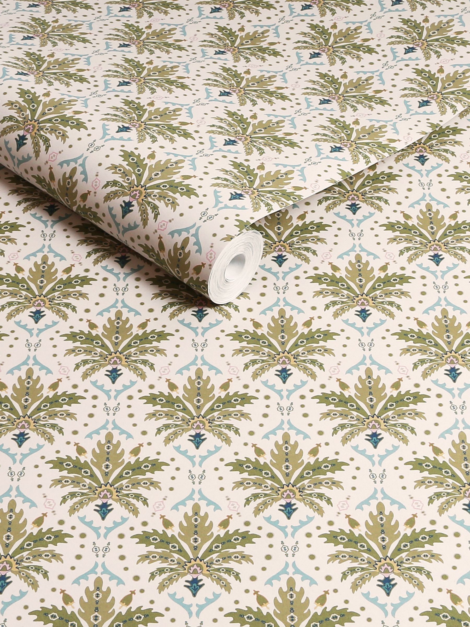 Cream/Multi Palm Geo Print 10M Wallpaper - Image 3 of 4