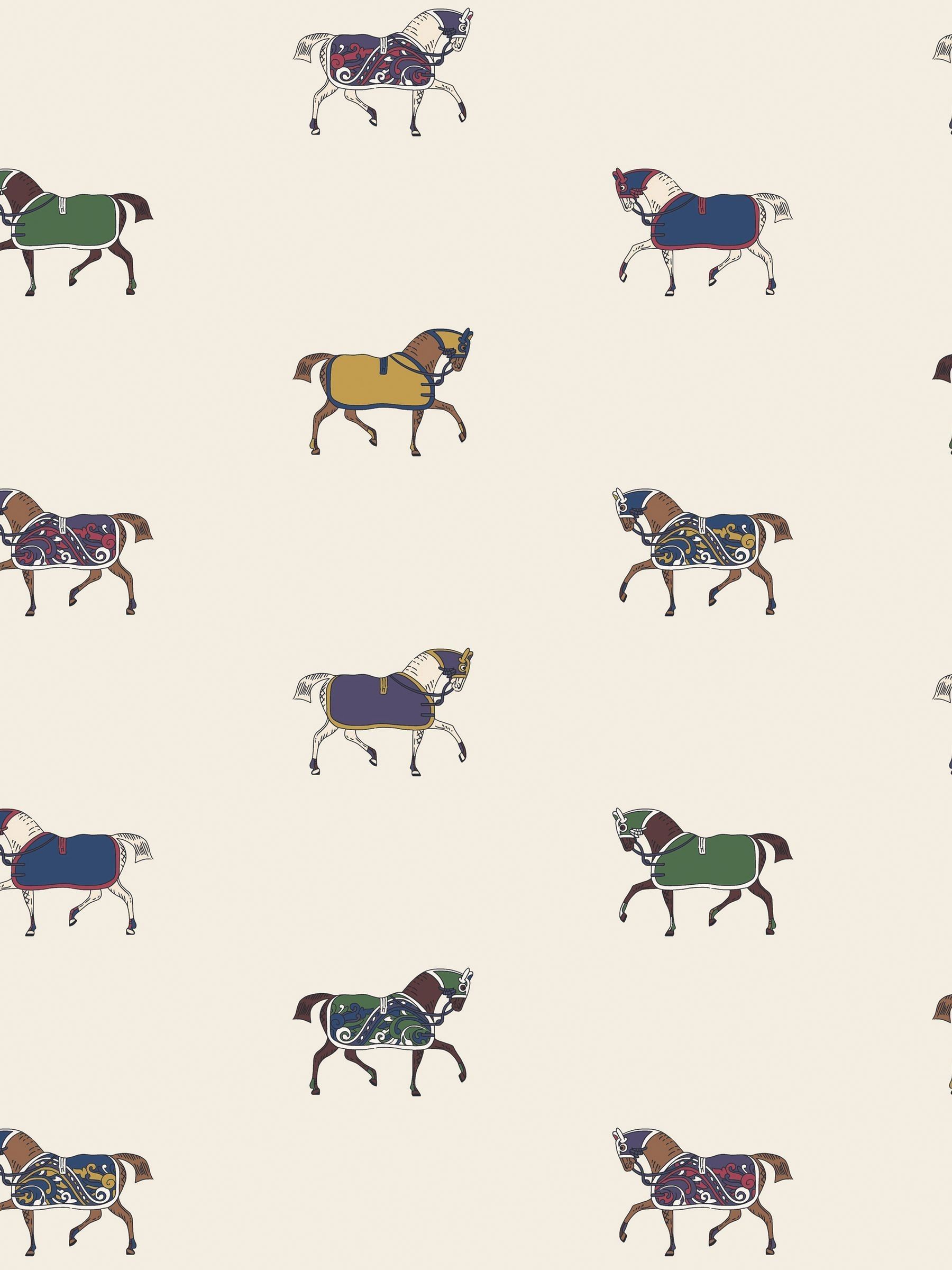 Cream/Multi Regal Horse Print 10M Wallpaper - Image 2 of 4
