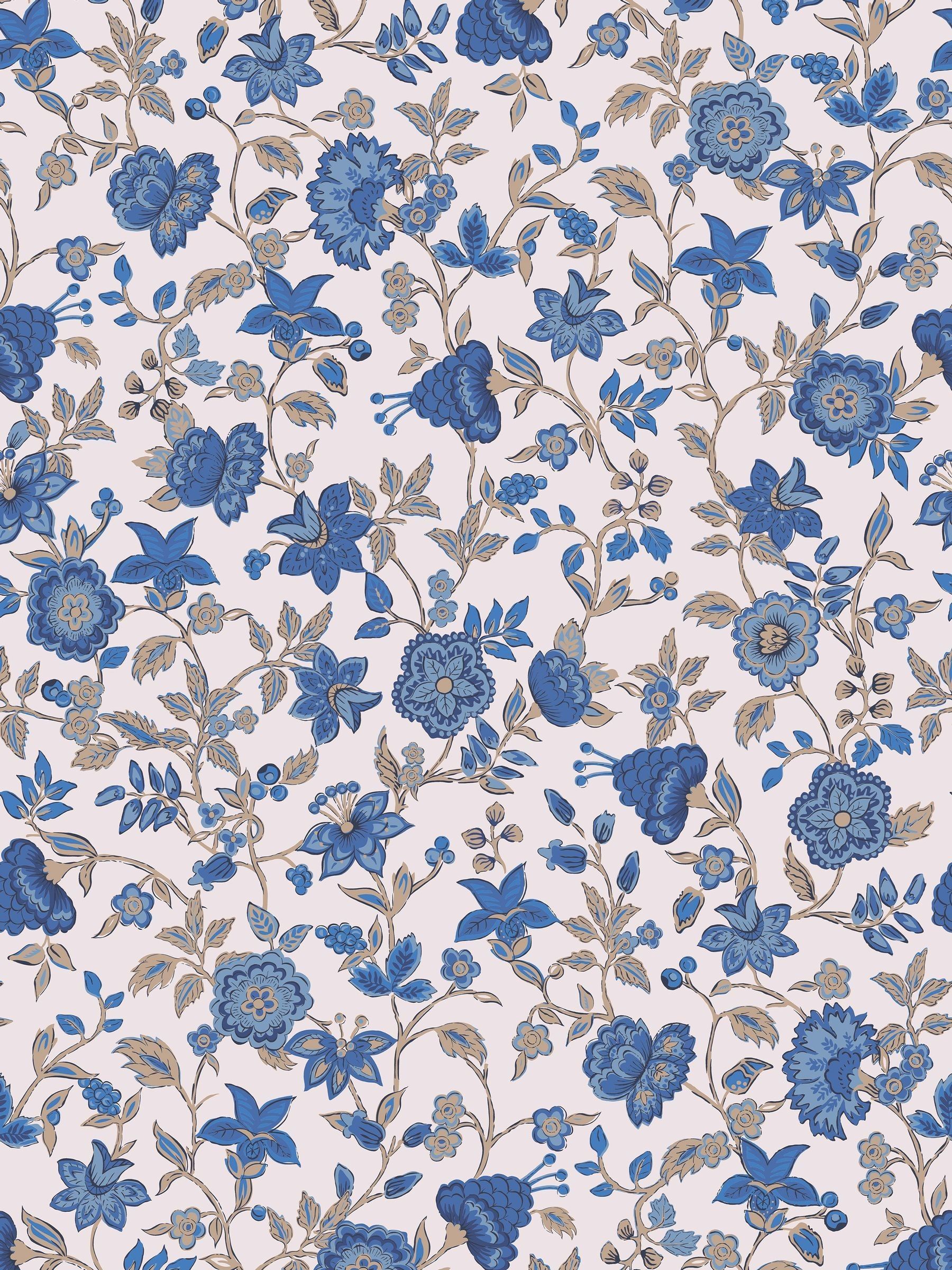 Cream/Blue Trailing Scot 10M Wallpaper - Image 2 of 4