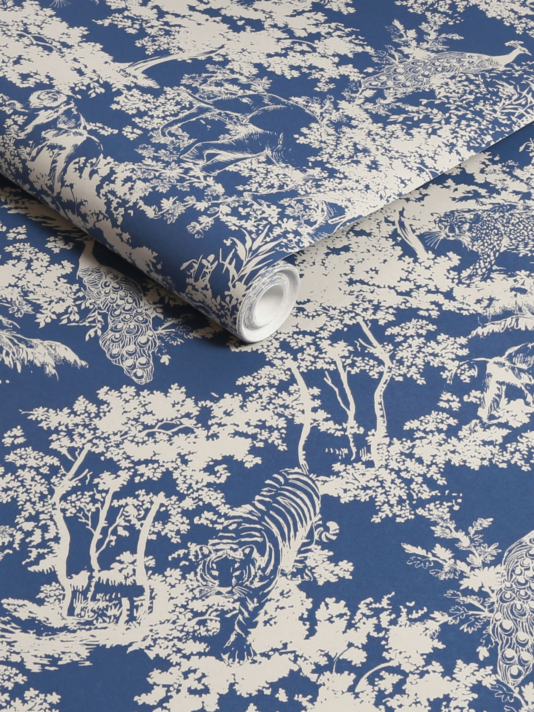 Blue Animal Forest Print 10M Wallpaper - Image 3 of 4