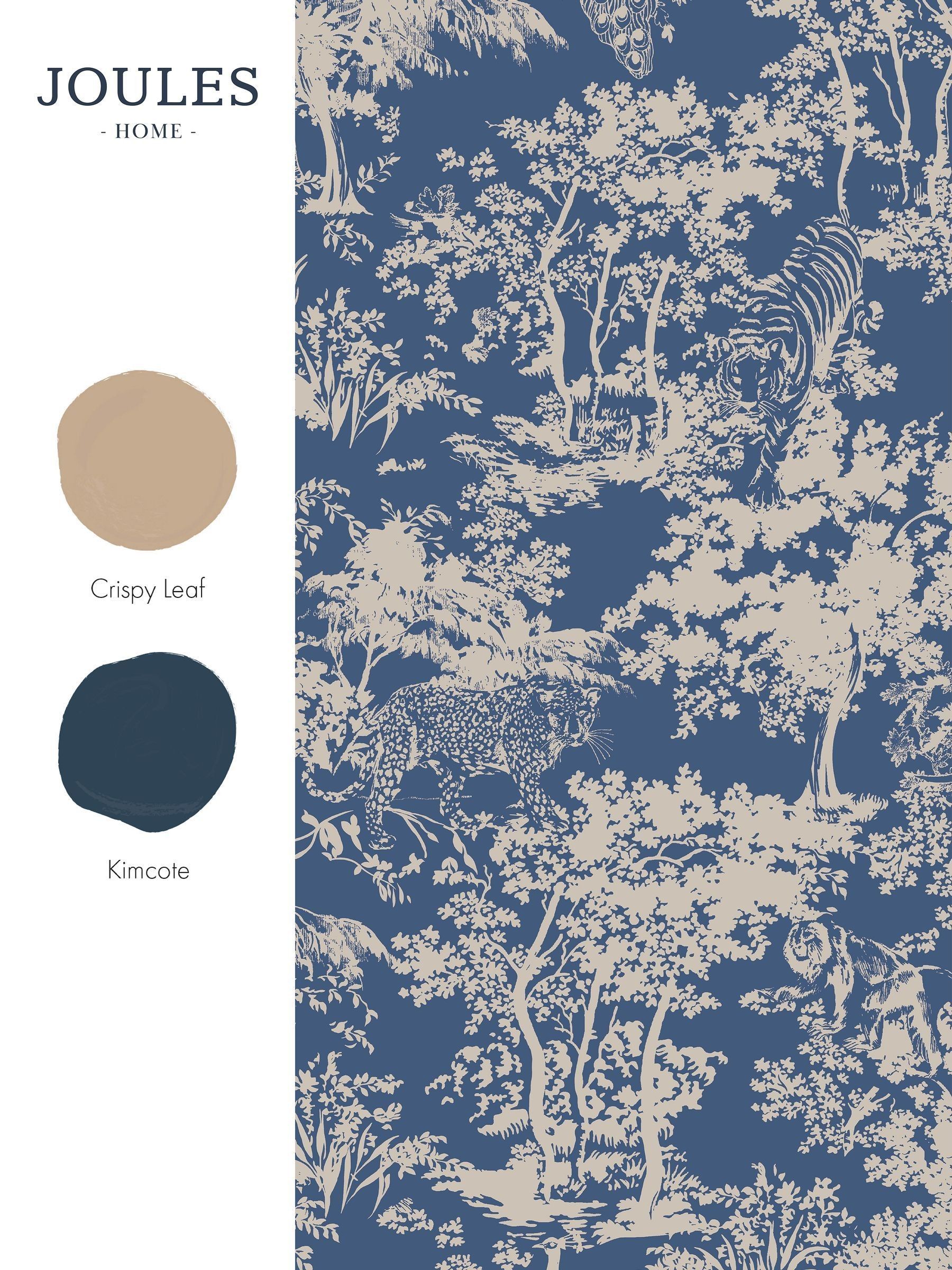 Blue Animal Forest Print 10M Wallpaper - Image 4 of 4