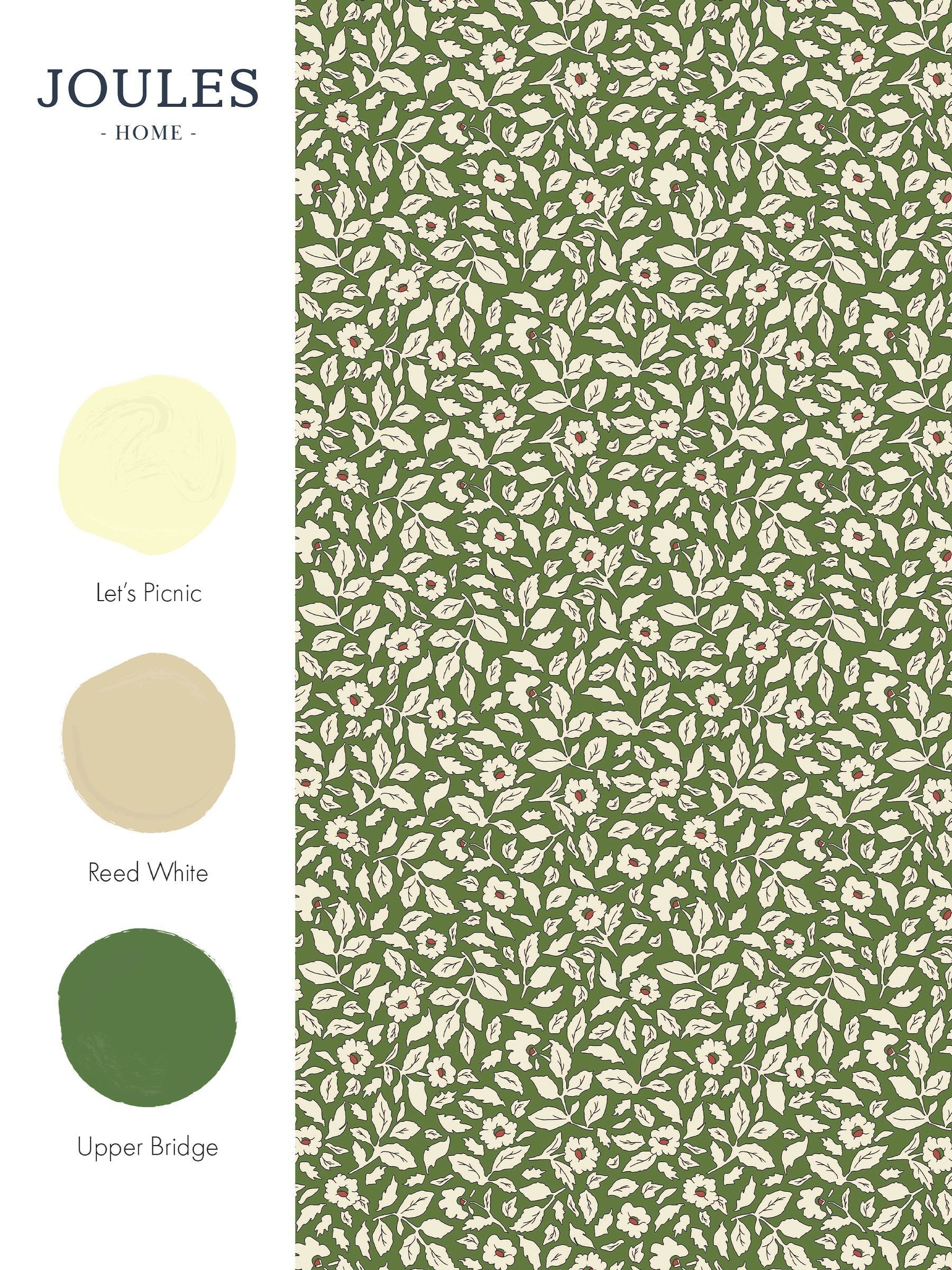 Green Ditsy Floral Print 10M Wallpaper - Image 4 of 4