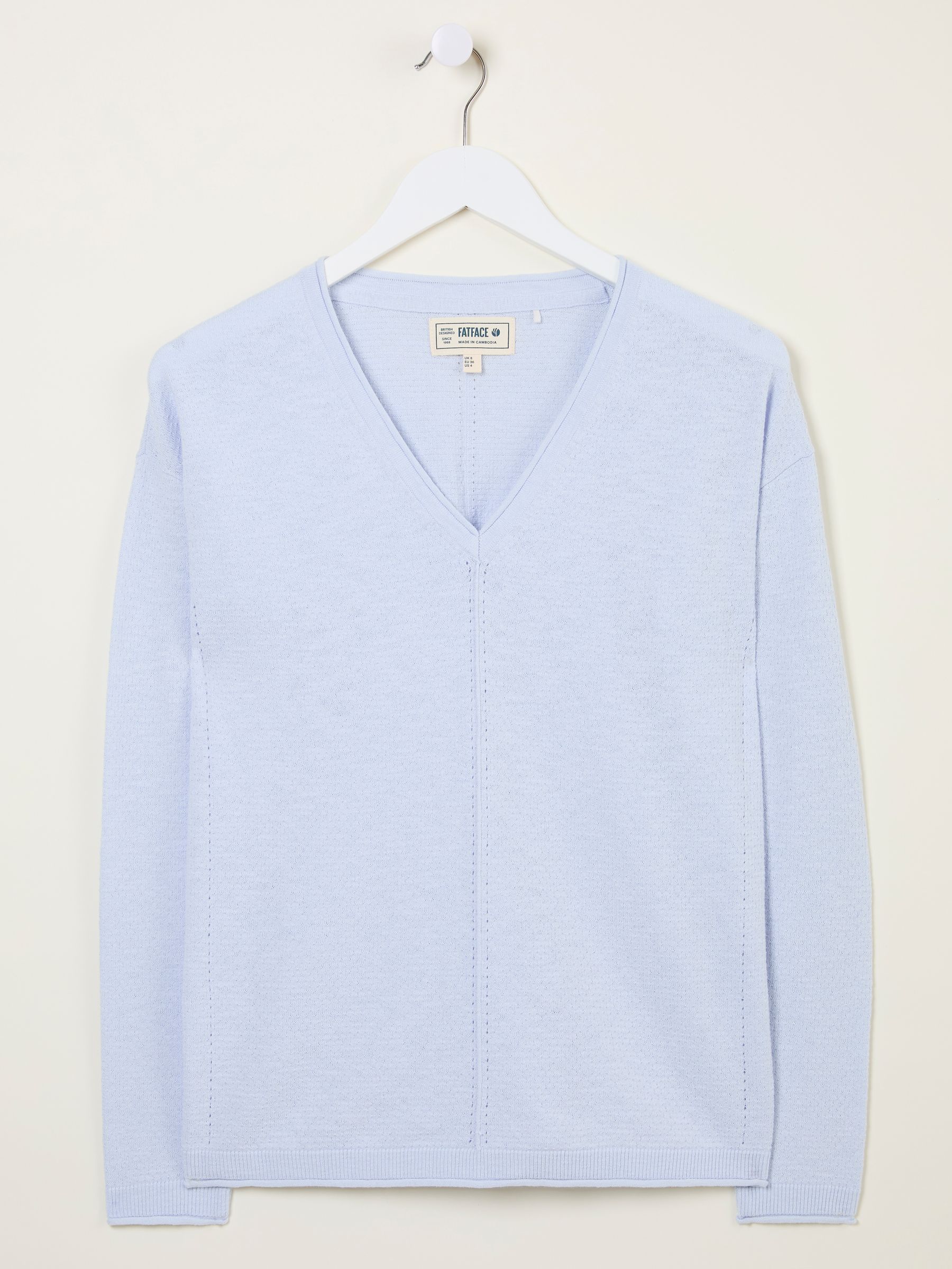 Iris Light Blue V-Neck Knitted Jumper - Image 5 of 5