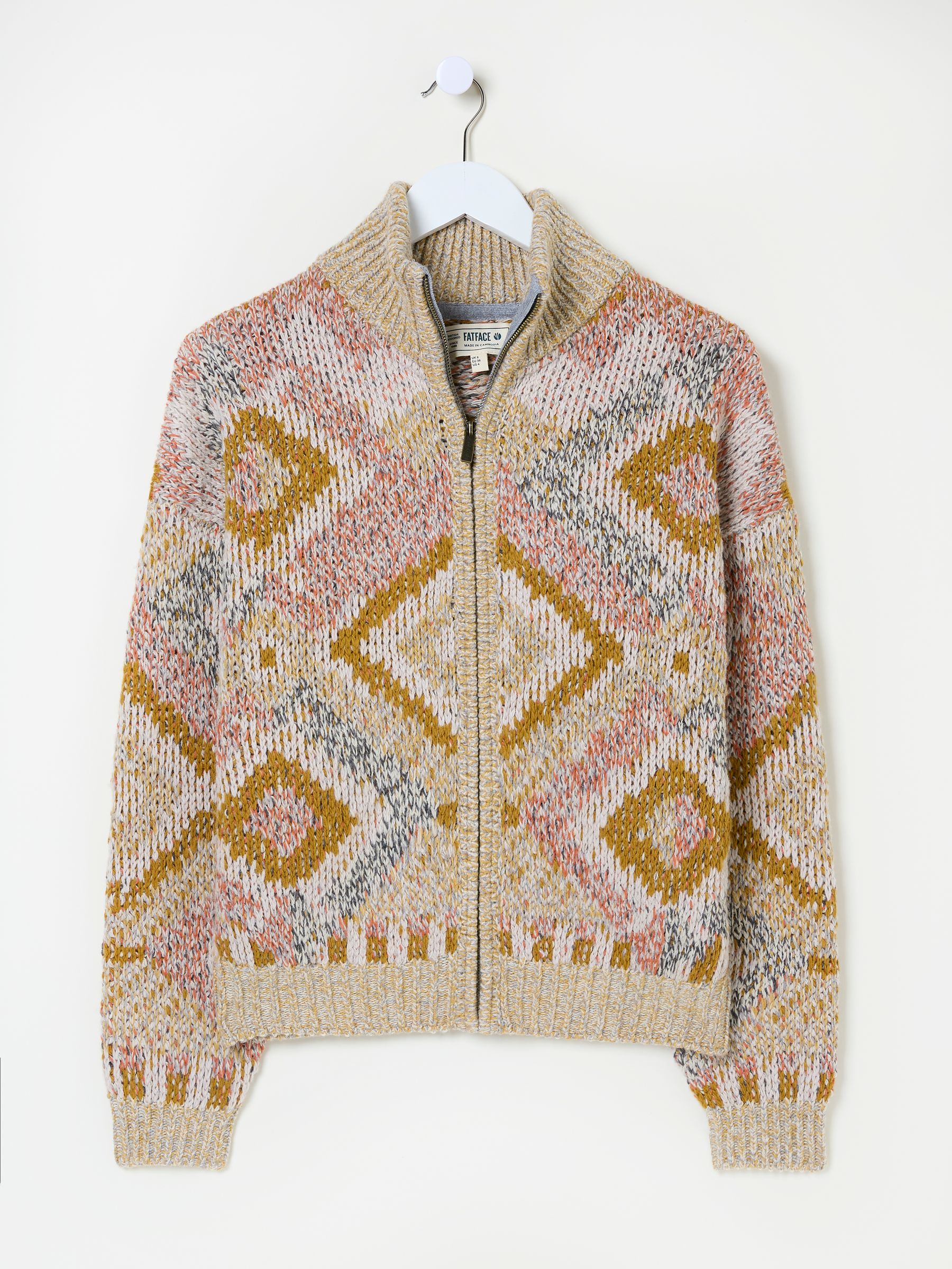 Natural Erin Knitted Zip Through Cardigan - Image 10 of 10