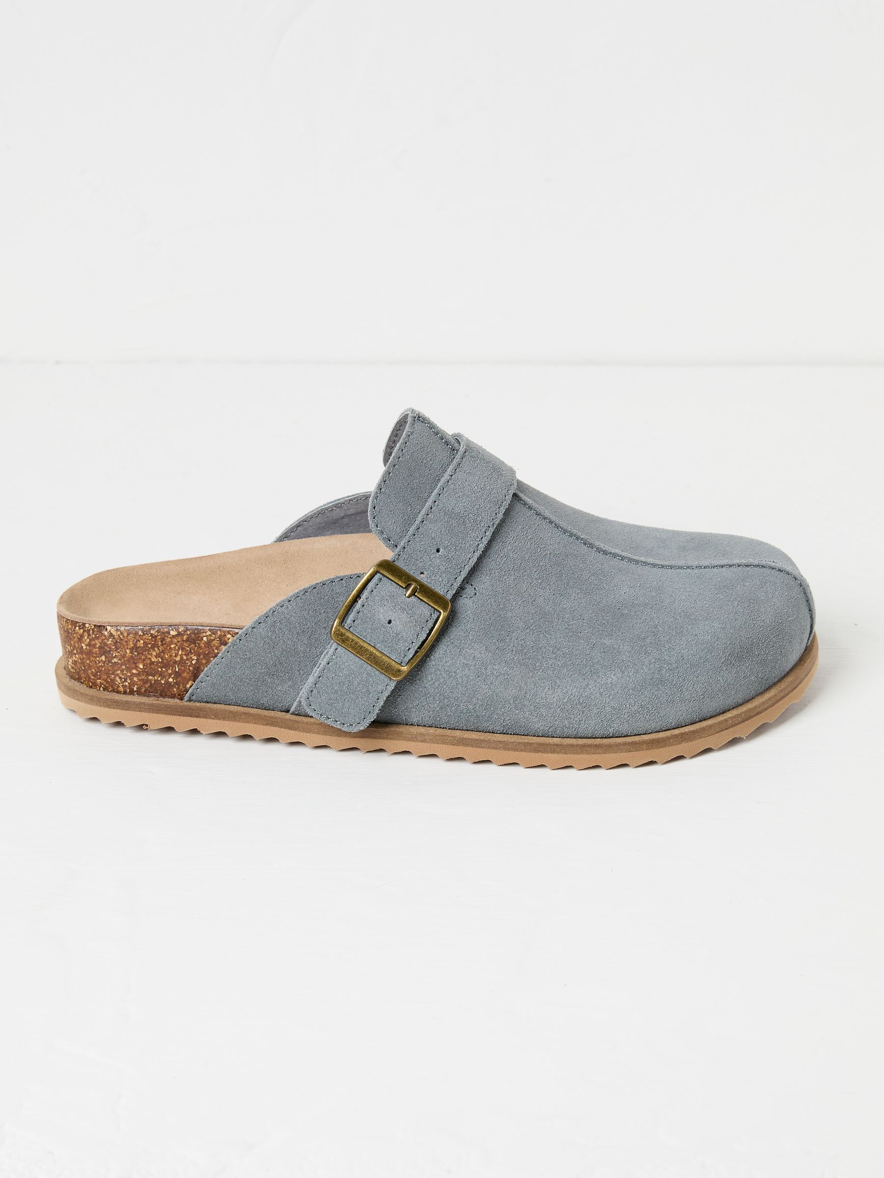 Elda Blue Suede Clogs - Image 1 of 3