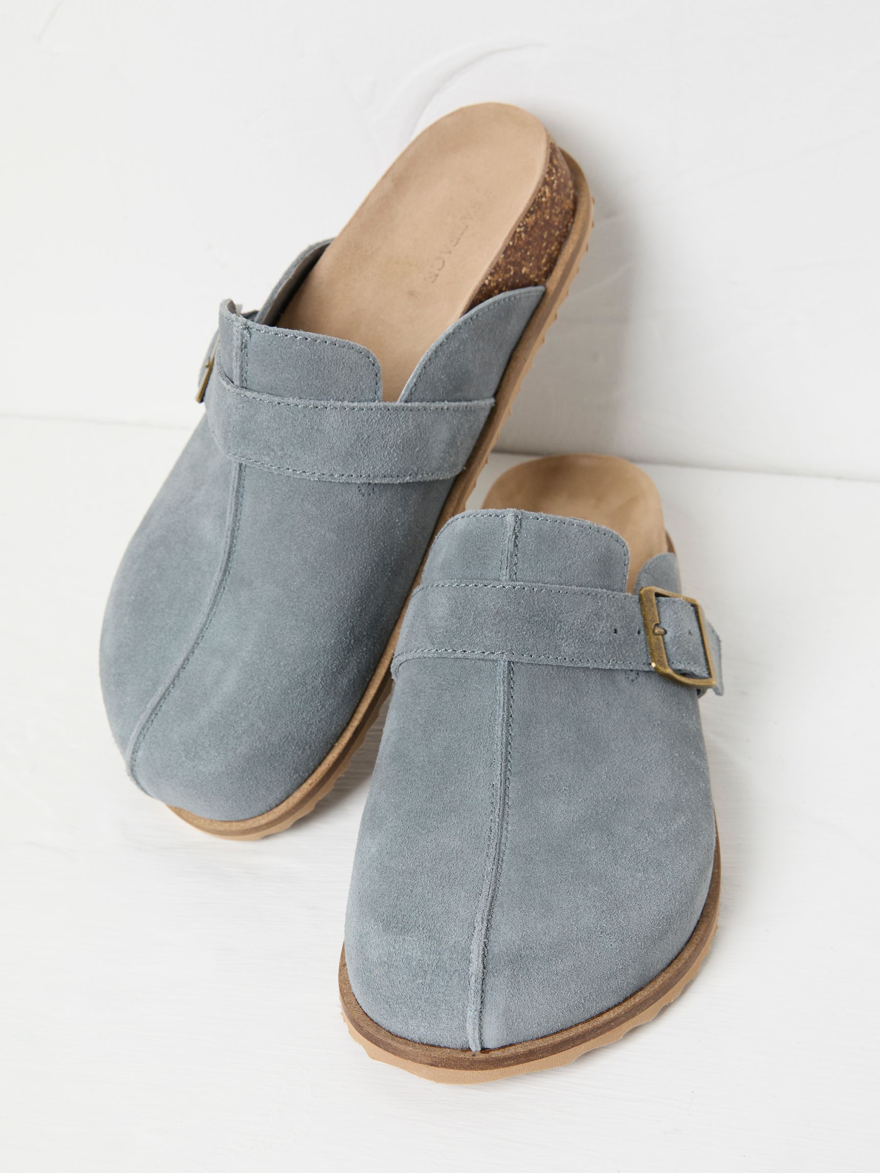 Elda Blue Suede Clogs - Image 2 of 3