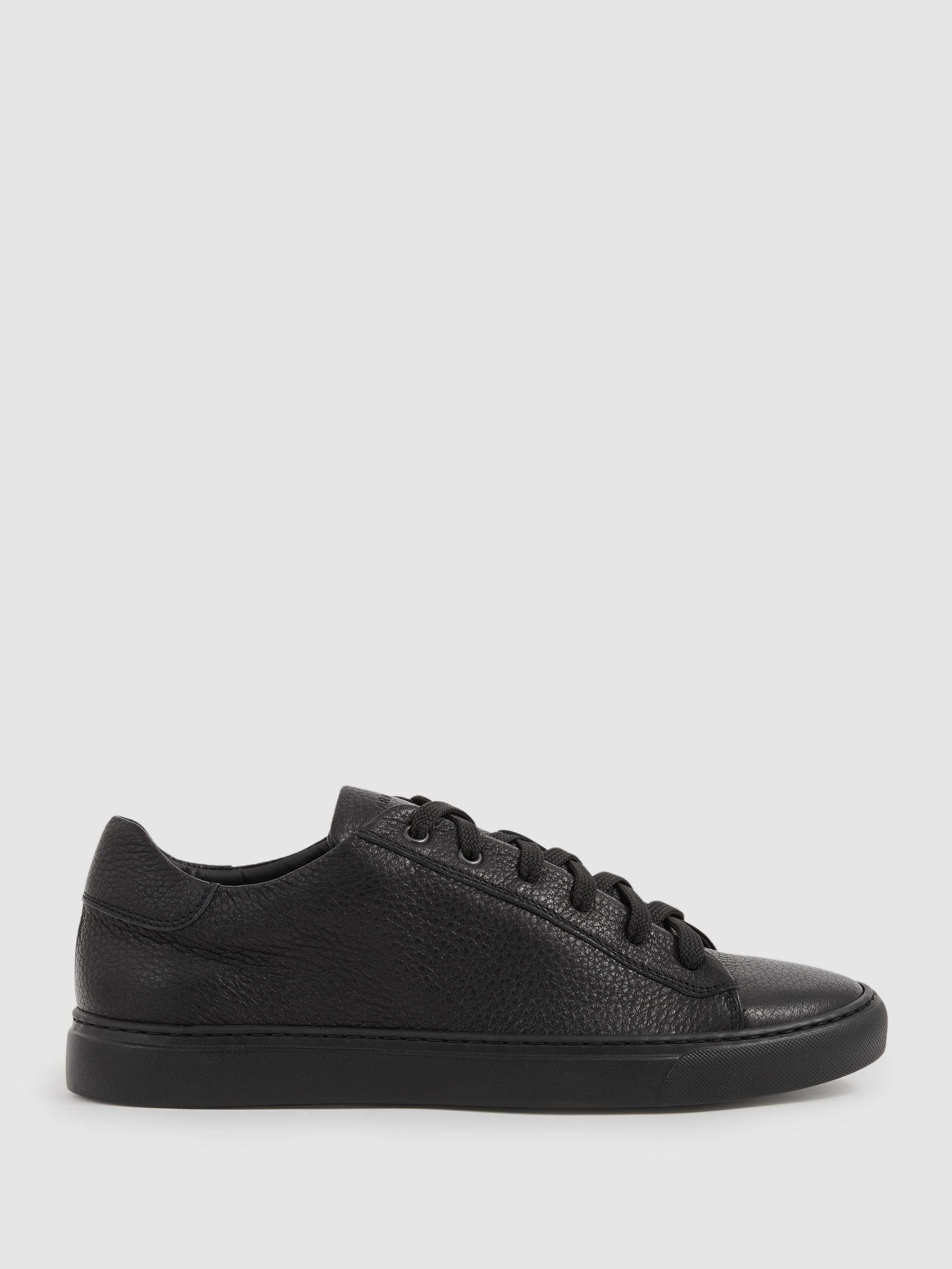 Harrys London Deerskin Lace-Up Trainers in Black - Image 1 of 4