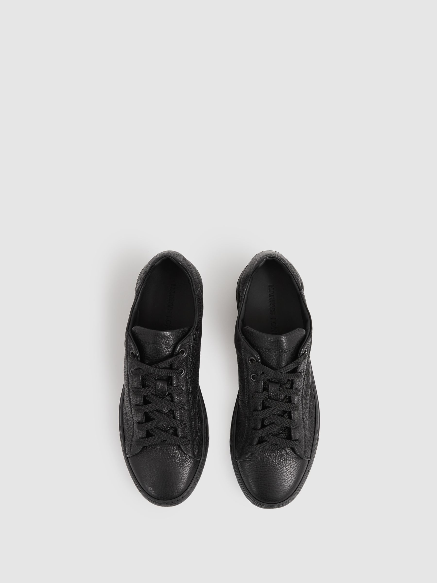 Harrys London Deerskin Lace-Up Trainers in Black - Image 2 of 4
