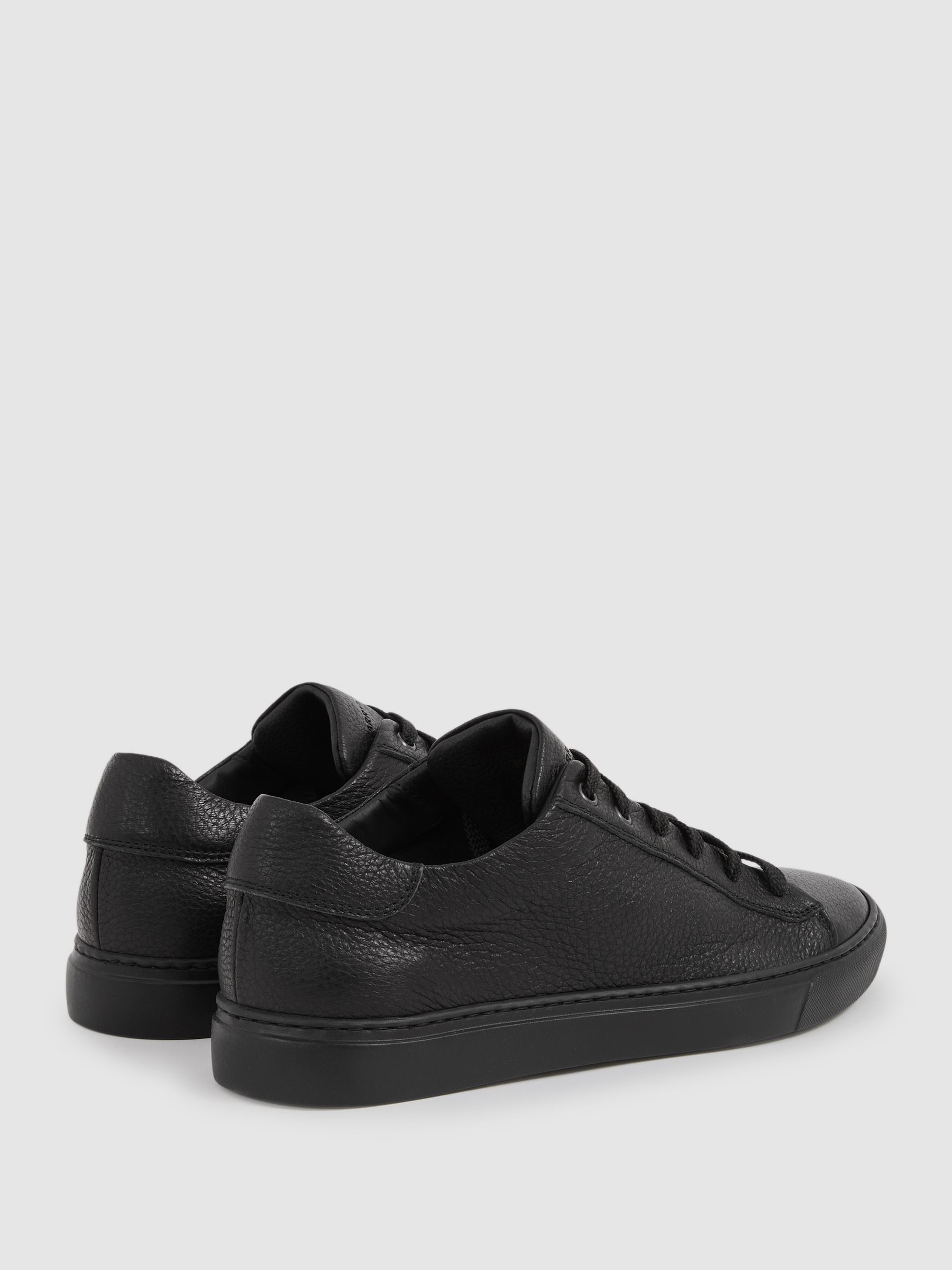 Harrys London Deerskin Lace-Up Trainers in Black - Image 3 of 4