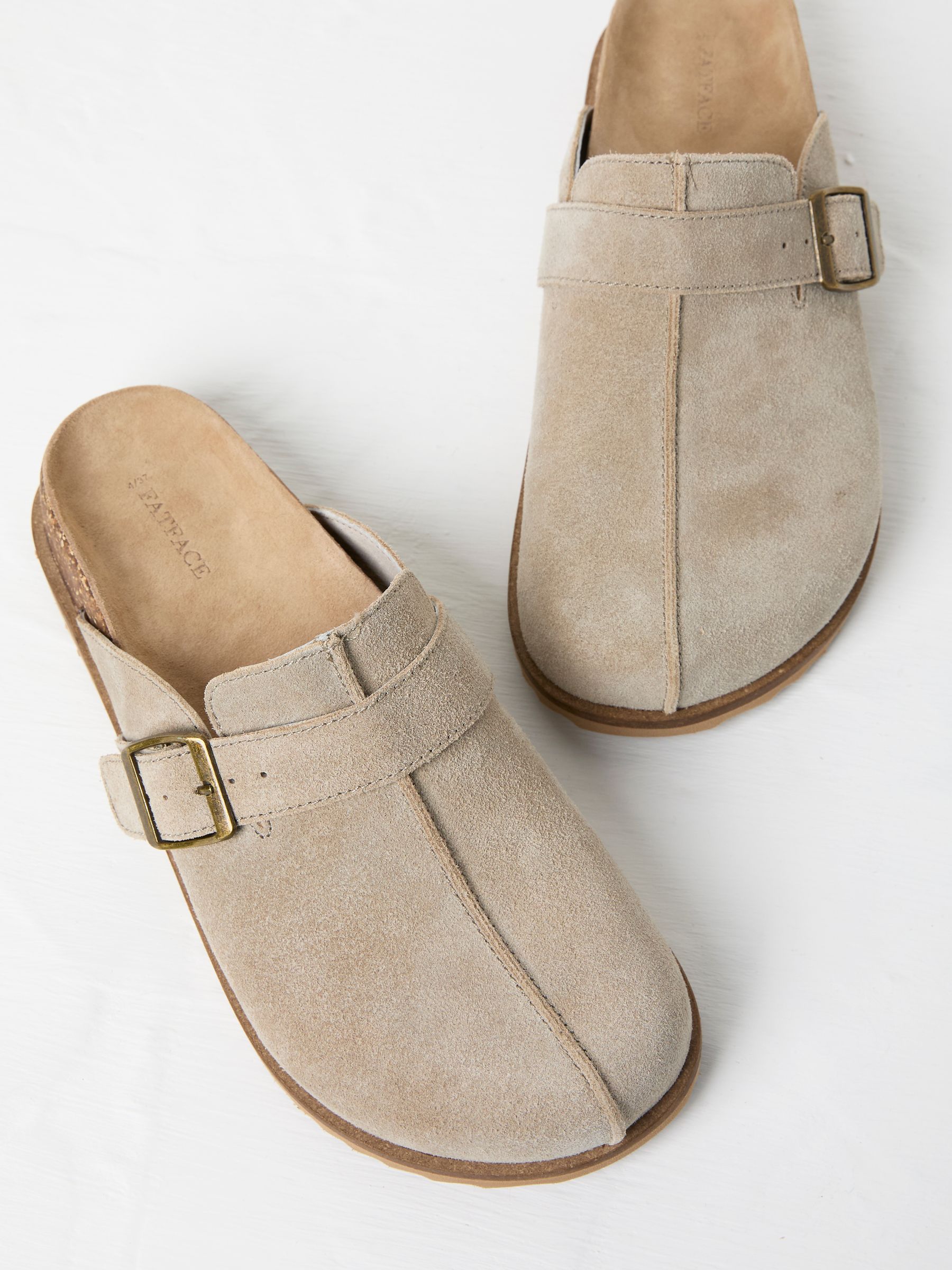 Elda Stone Suede Clogs - Image 2 of 3