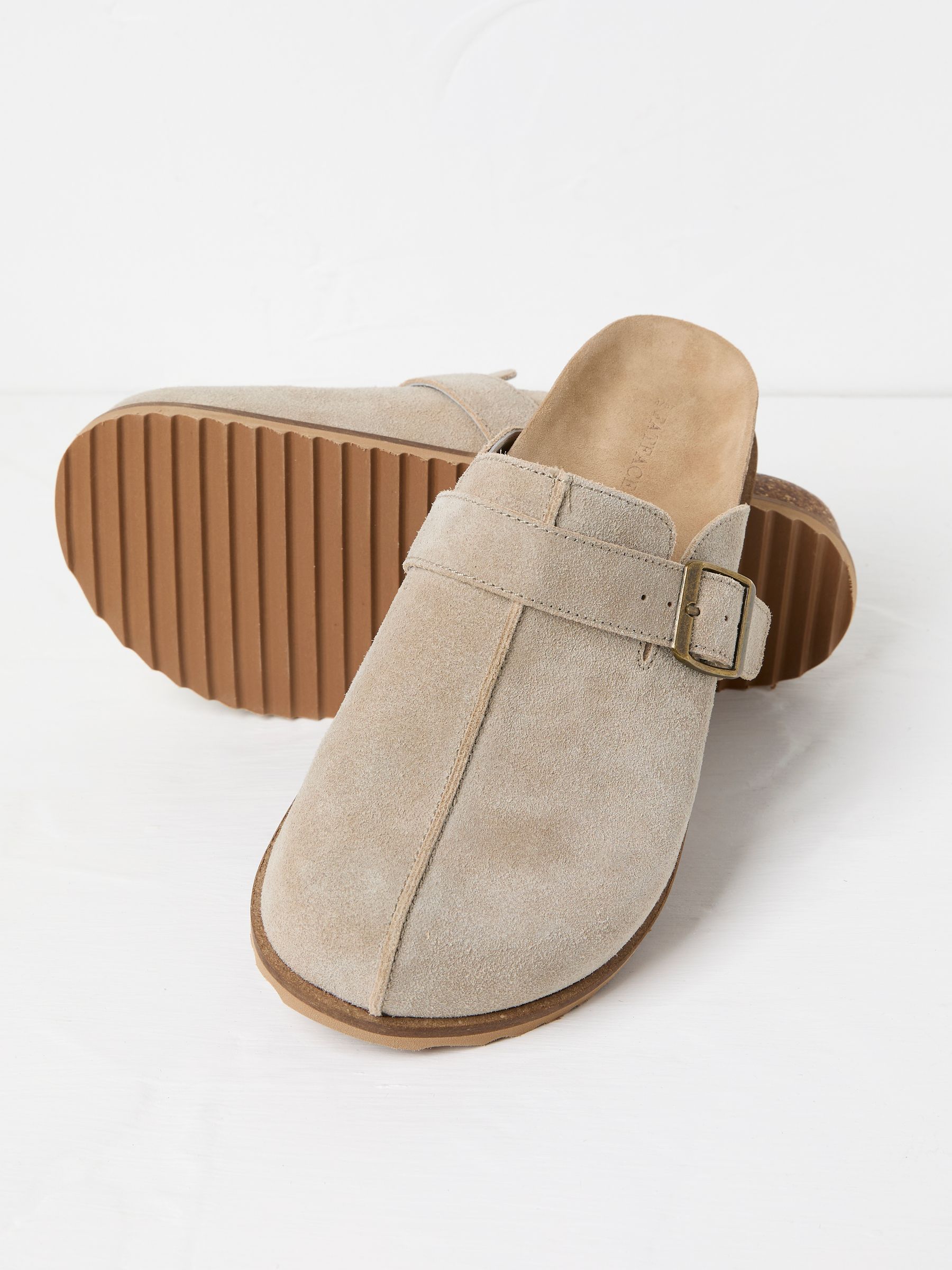 Elda Stone Suede Clogs - Image 3 of 3