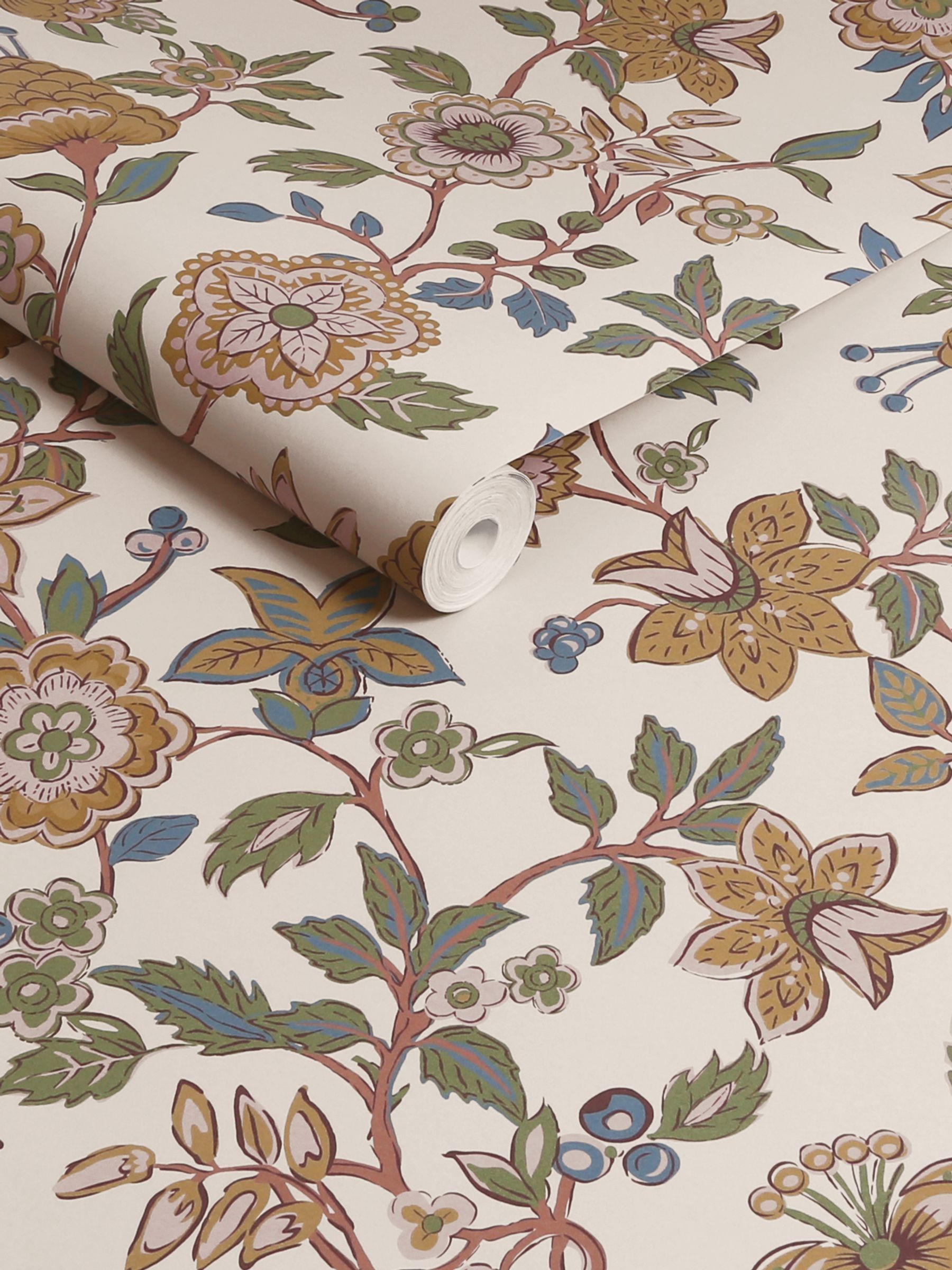 Cream or Multi Scot Floral Cream/Multi A4 Wallpaper Sample - Image 3 of 4