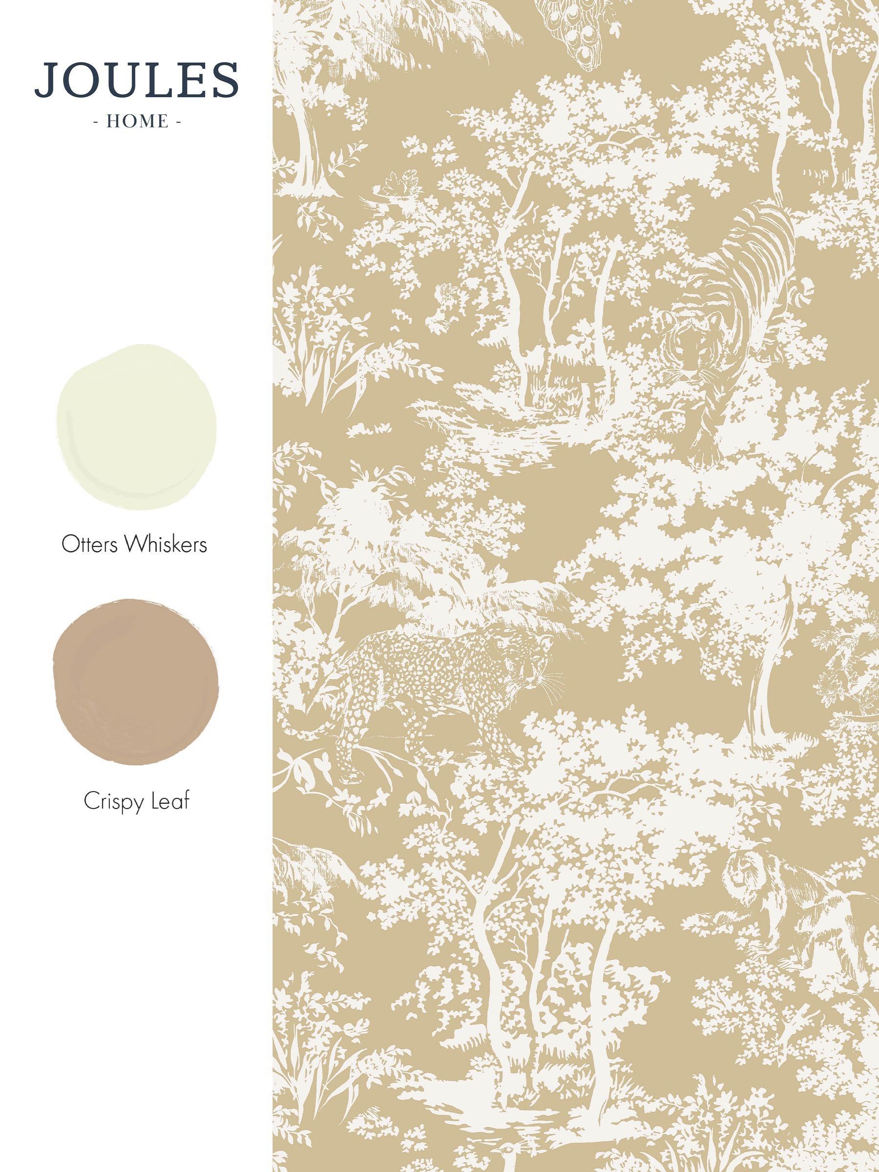 Gold Animal Forest Print Gold A4 Wallpaper Sample - Image 4 of 4