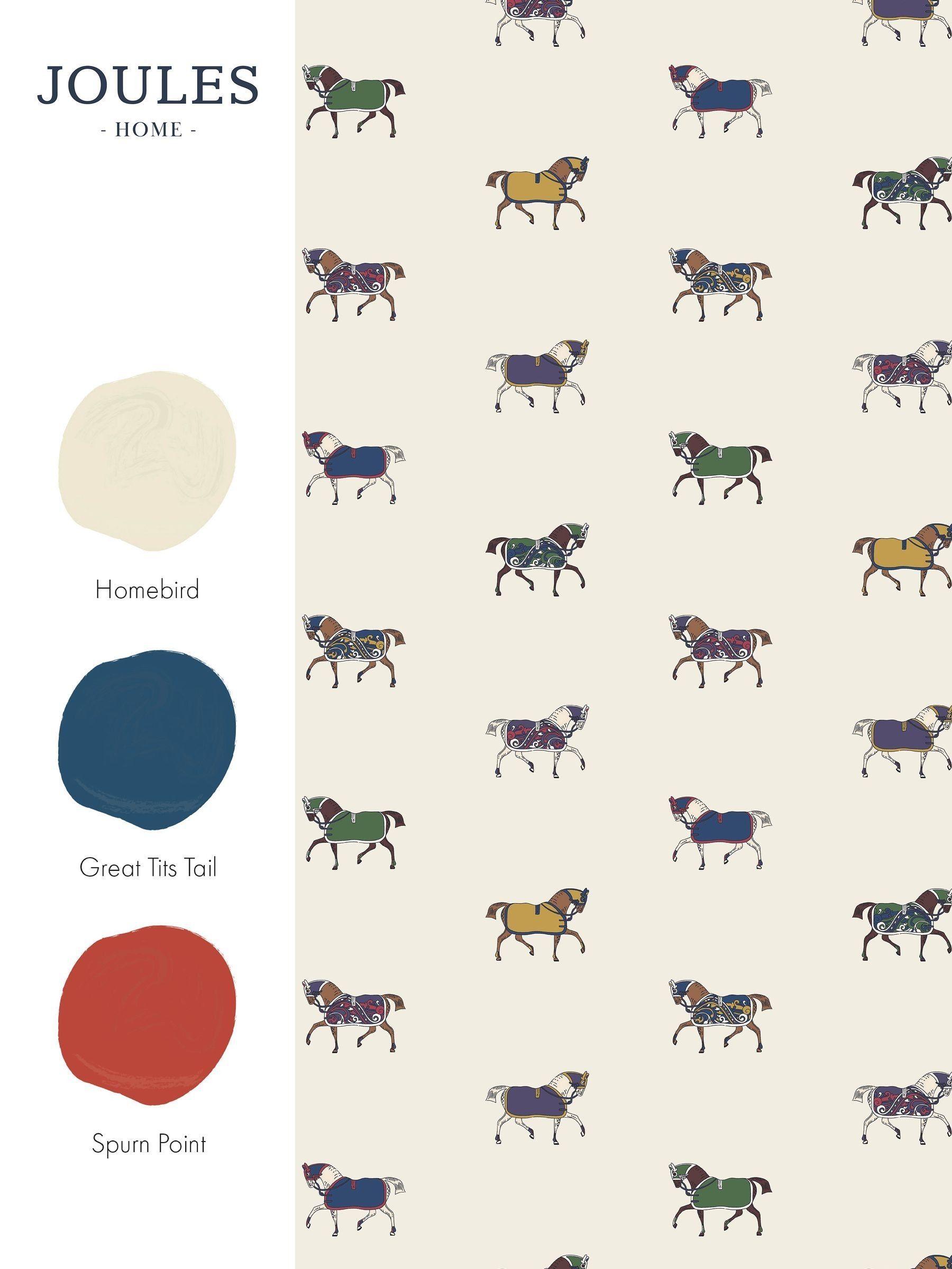 Cream or Multi Regal Horse Print Cream/Multi A4 Wallpaper Sample - Image 4 of 4