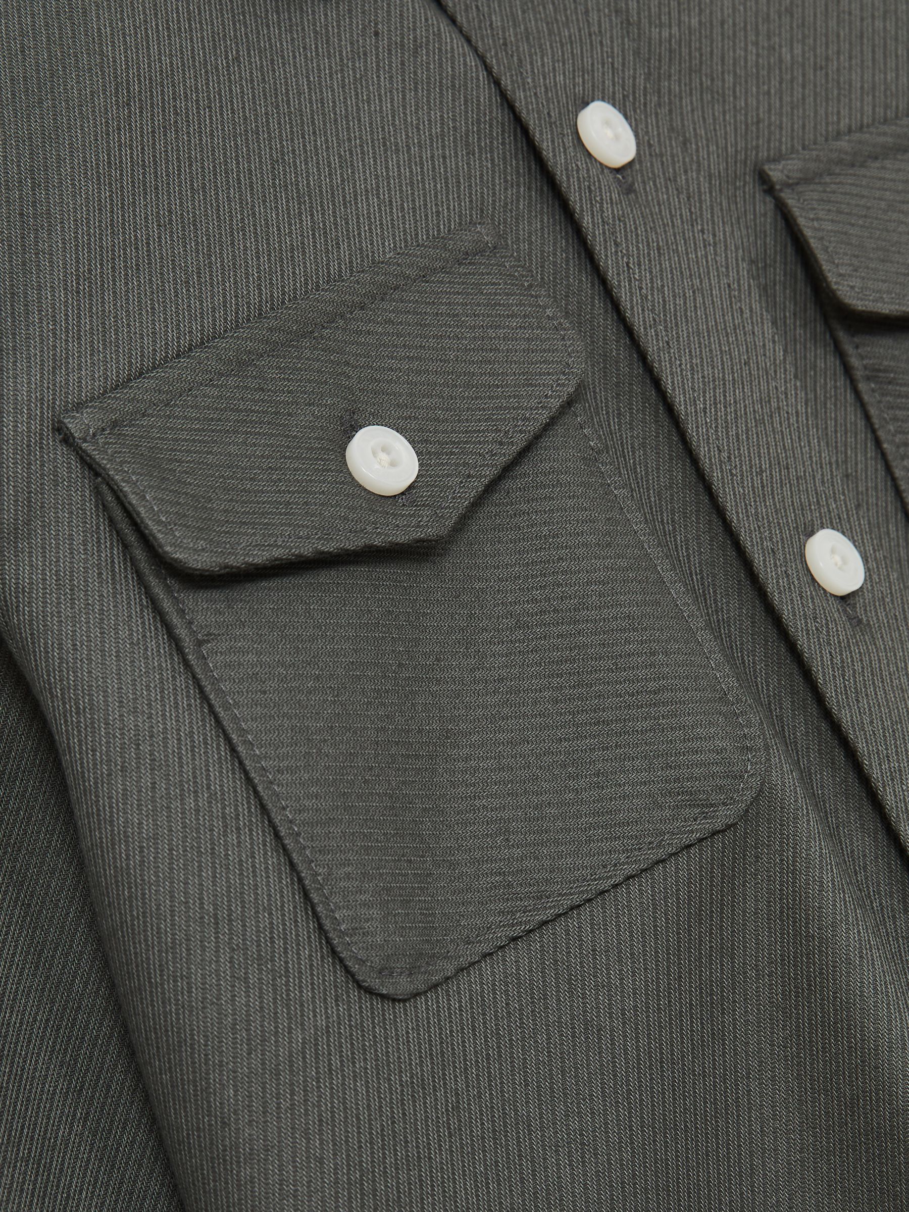 9-13 yrs Twin Pocket Textured Overshirt in Sage - Image 4 of 4