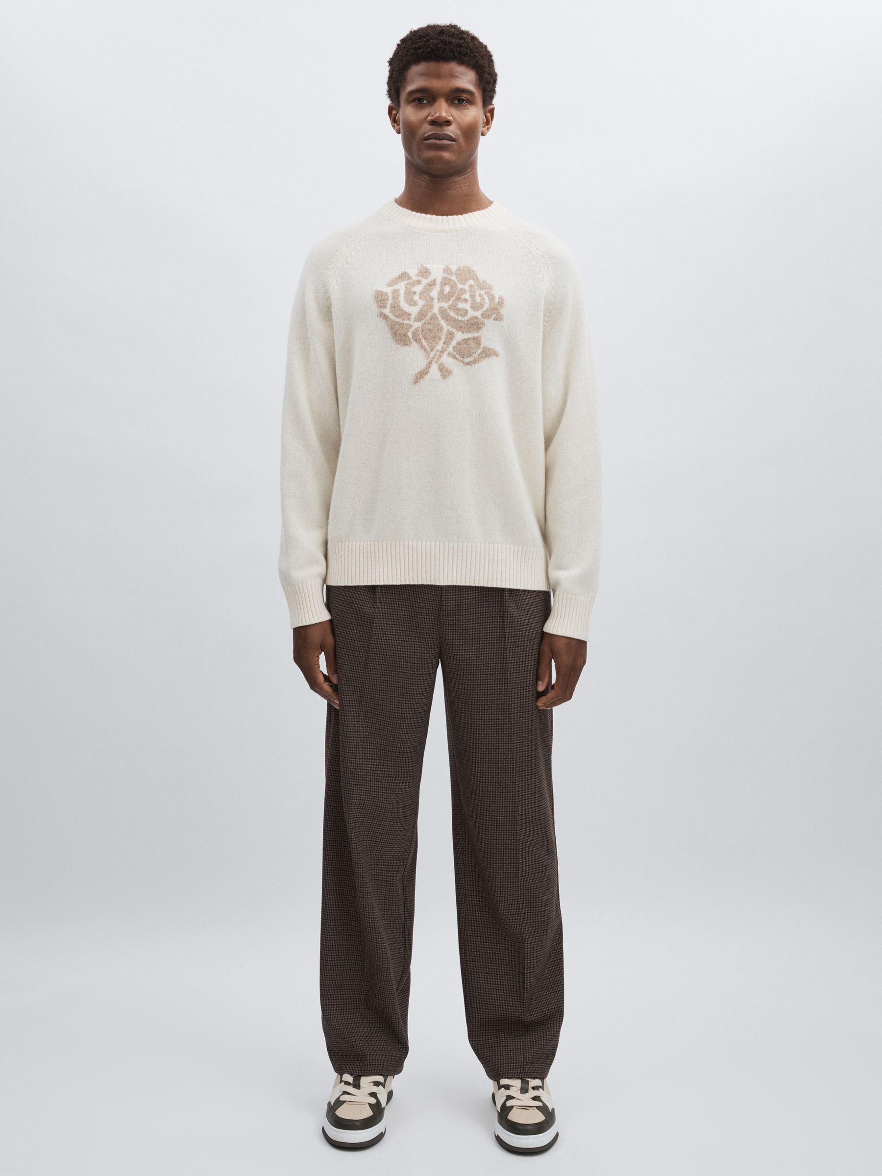 Jacquard Jumper in Sand/Ivory - Image 1 of 5
