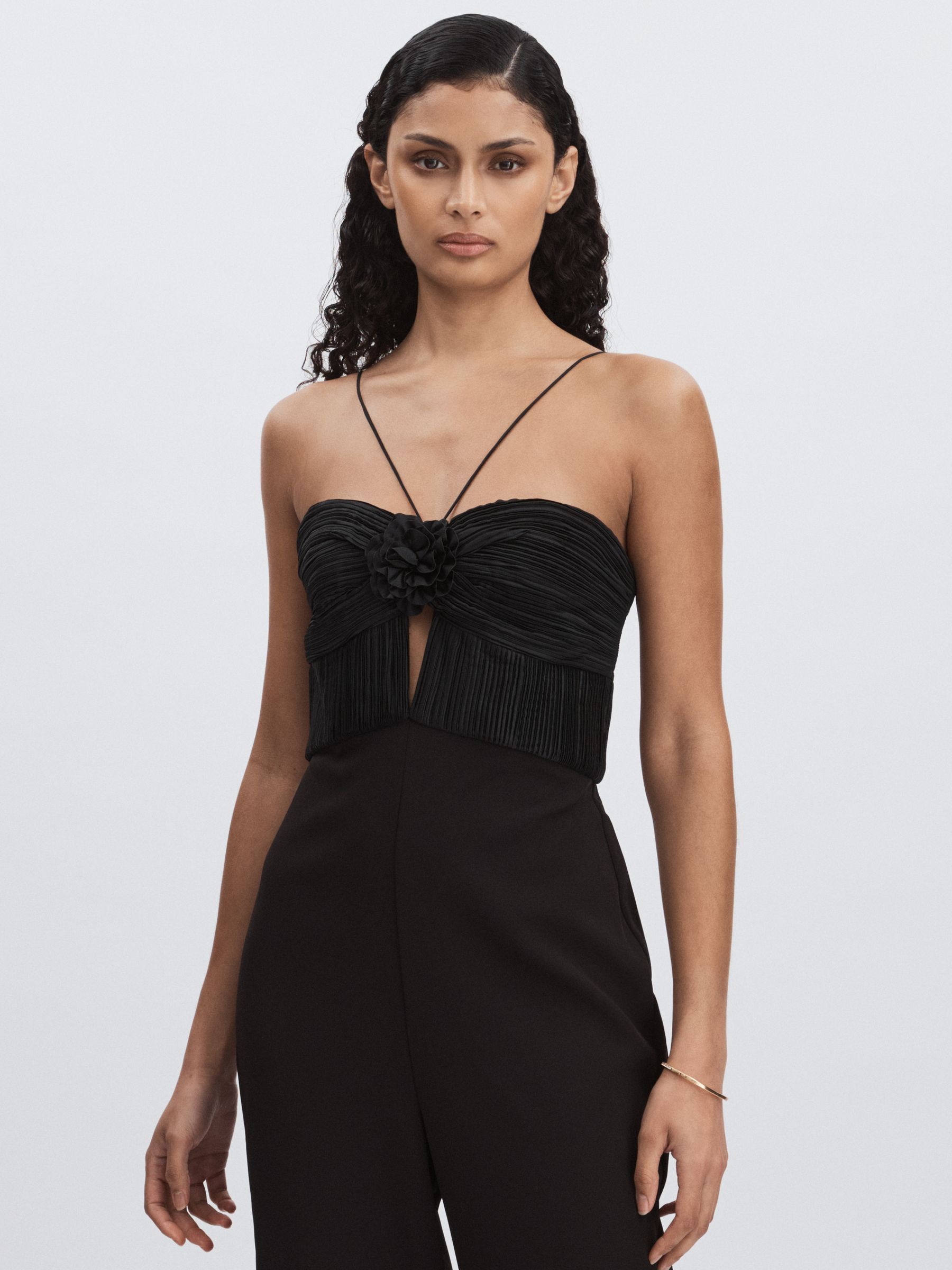 Amur Cady Rosette Jumpsuit in Black - Image 3 of 6