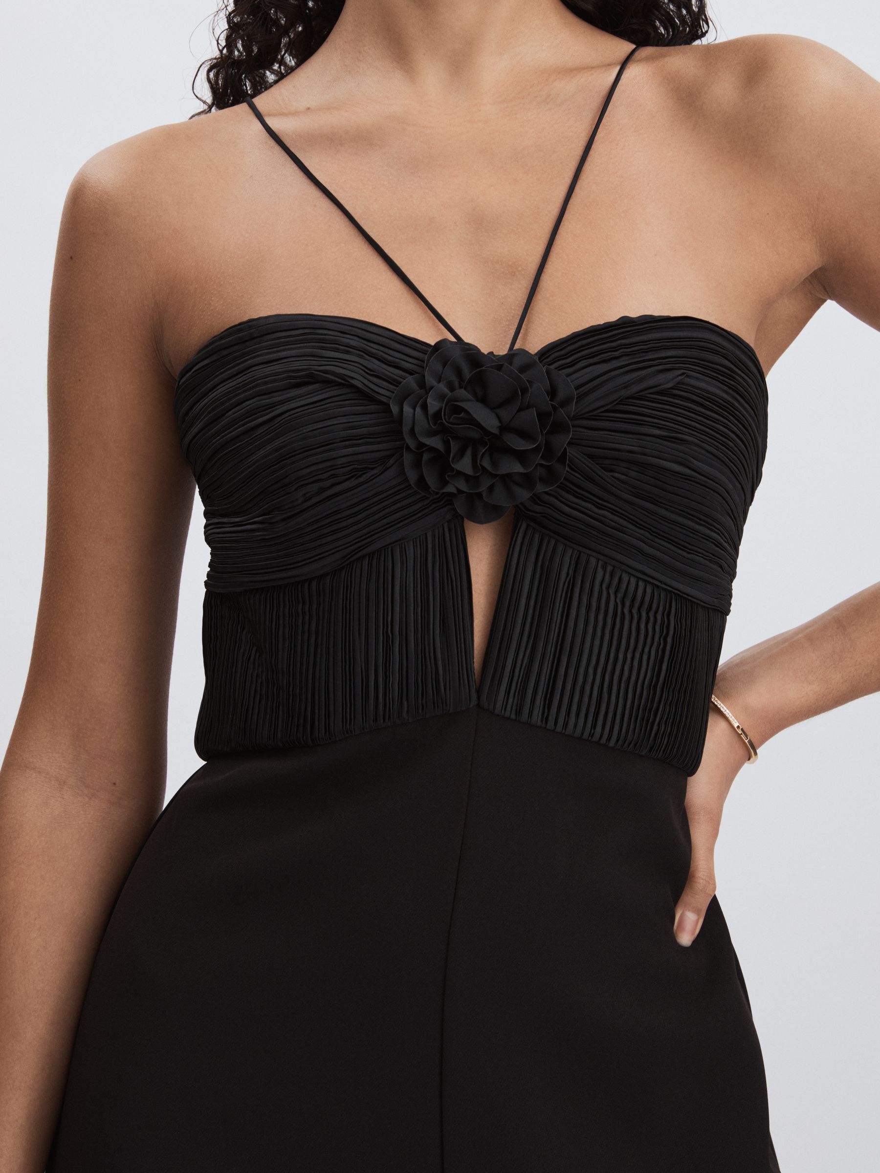 Amur Cady Rosette Jumpsuit in Black - Image 4 of 6