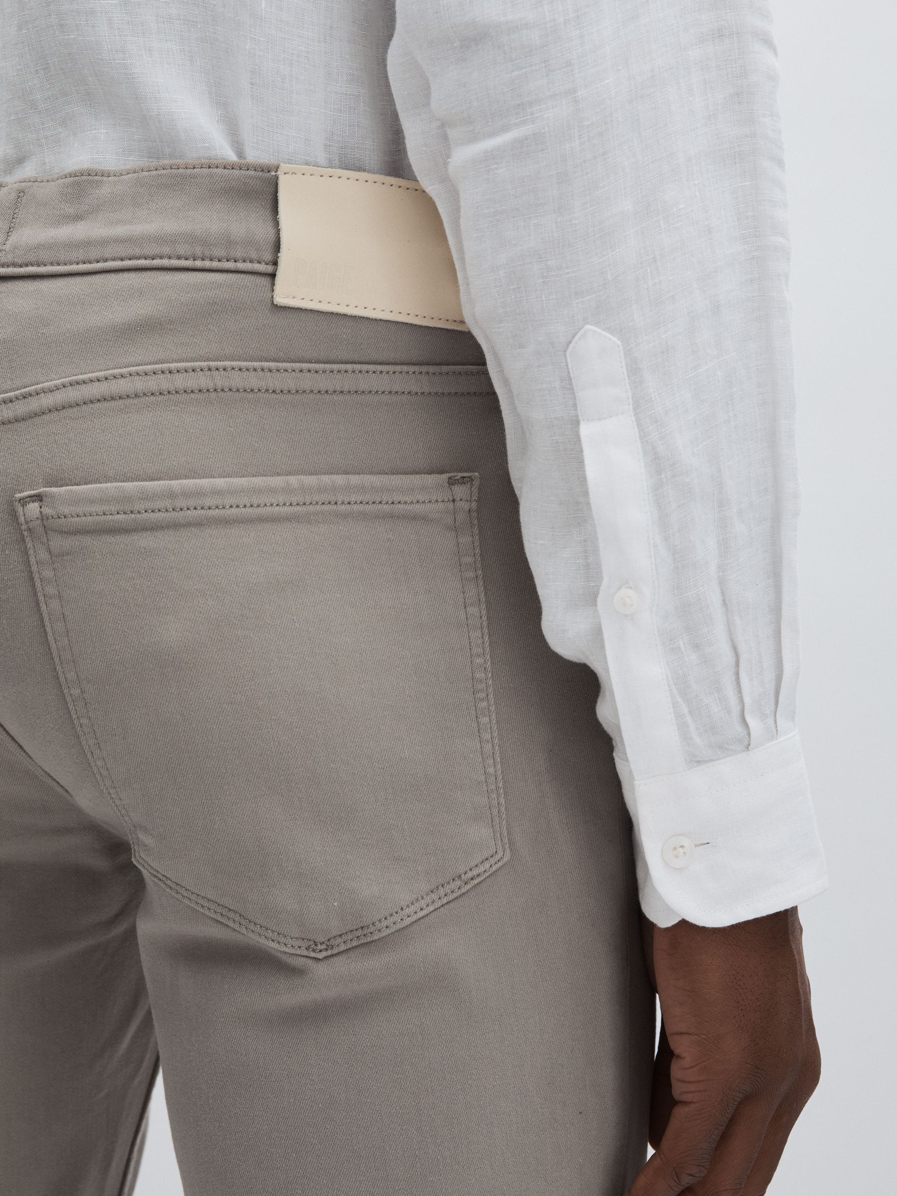Paige Slim Straight-Leg Jeans in Silver Pearl - Image 4 of 6