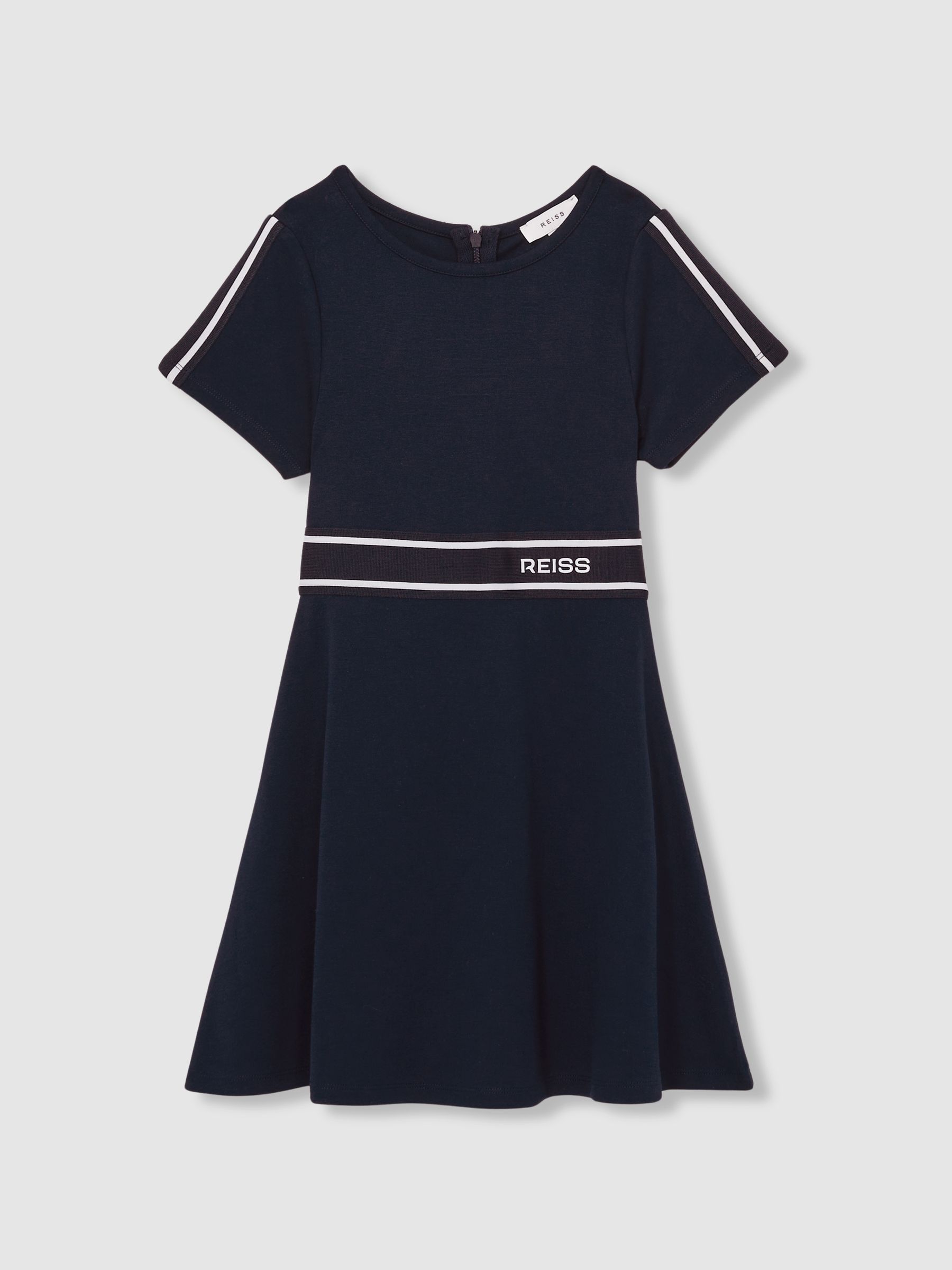 4-9 yrs Interlock-Jersey Logo-Waistband Dress in Navy - Image 2 of 4