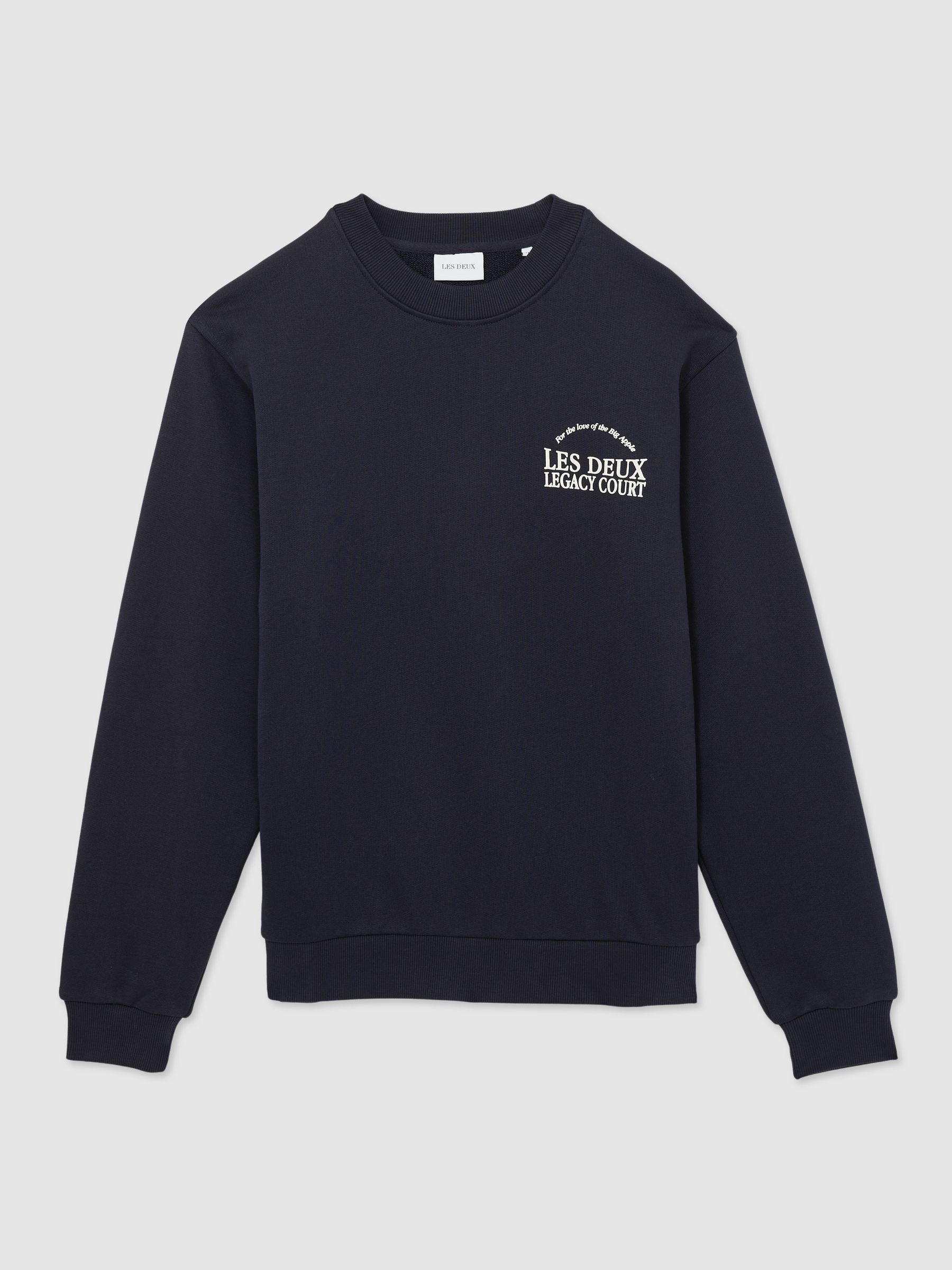 100% Cotton Legacy Print Sweatshirt in Dark Navy - Image 2 of 6