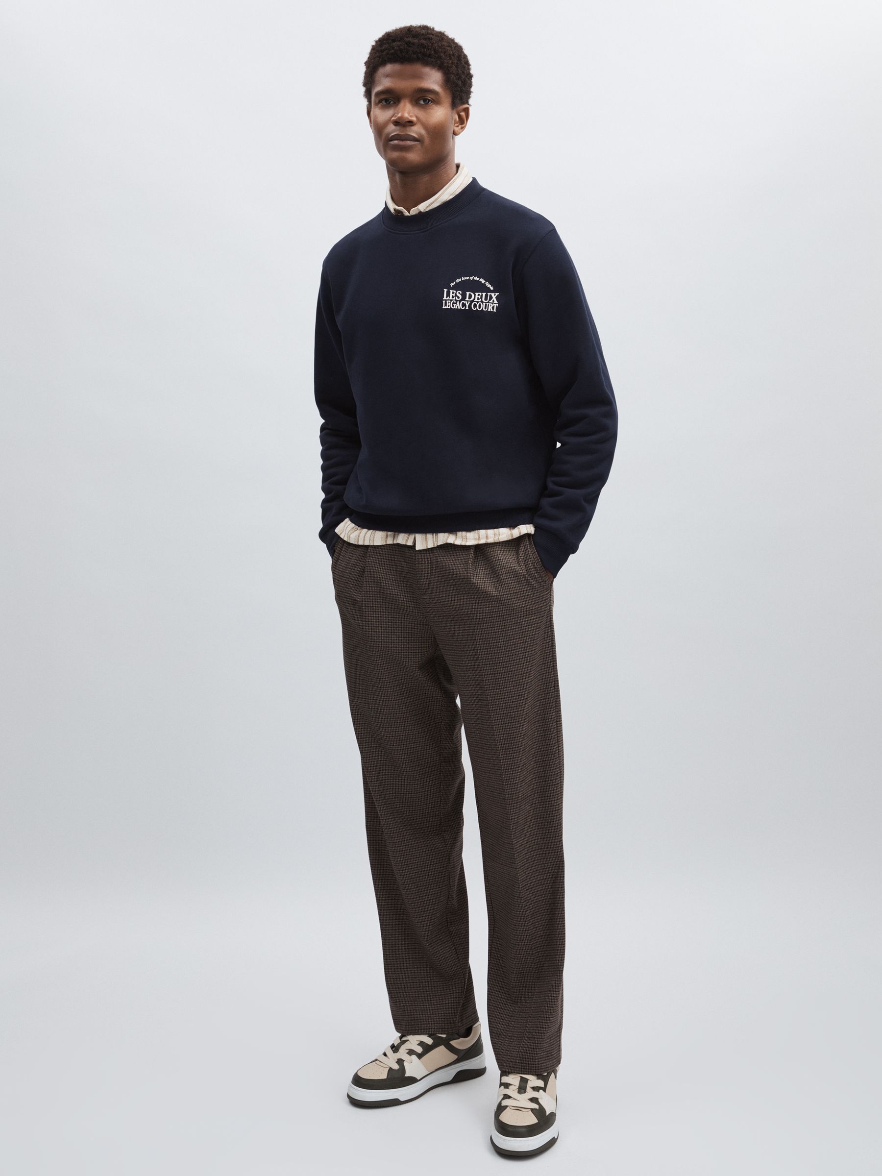 100% Cotton Legacy Print Sweatshirt in Dark Navy - Image 4 of 6
