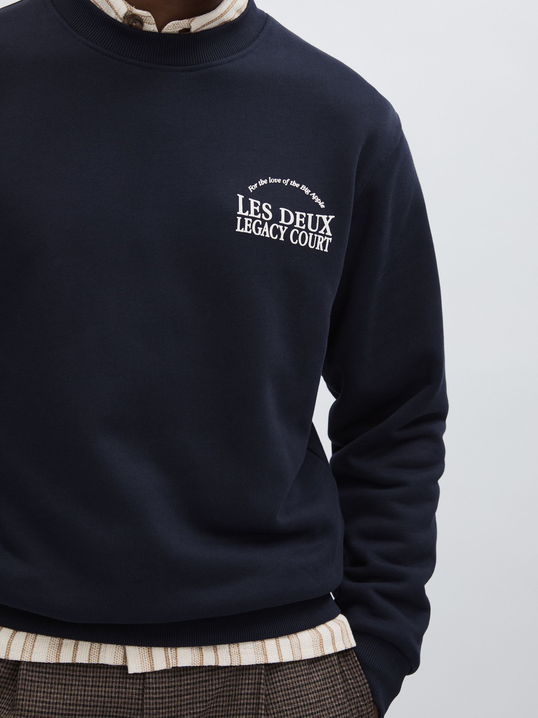 100% Cotton Legacy Print Sweatshirt in Dark Navy - Image 5 of 6