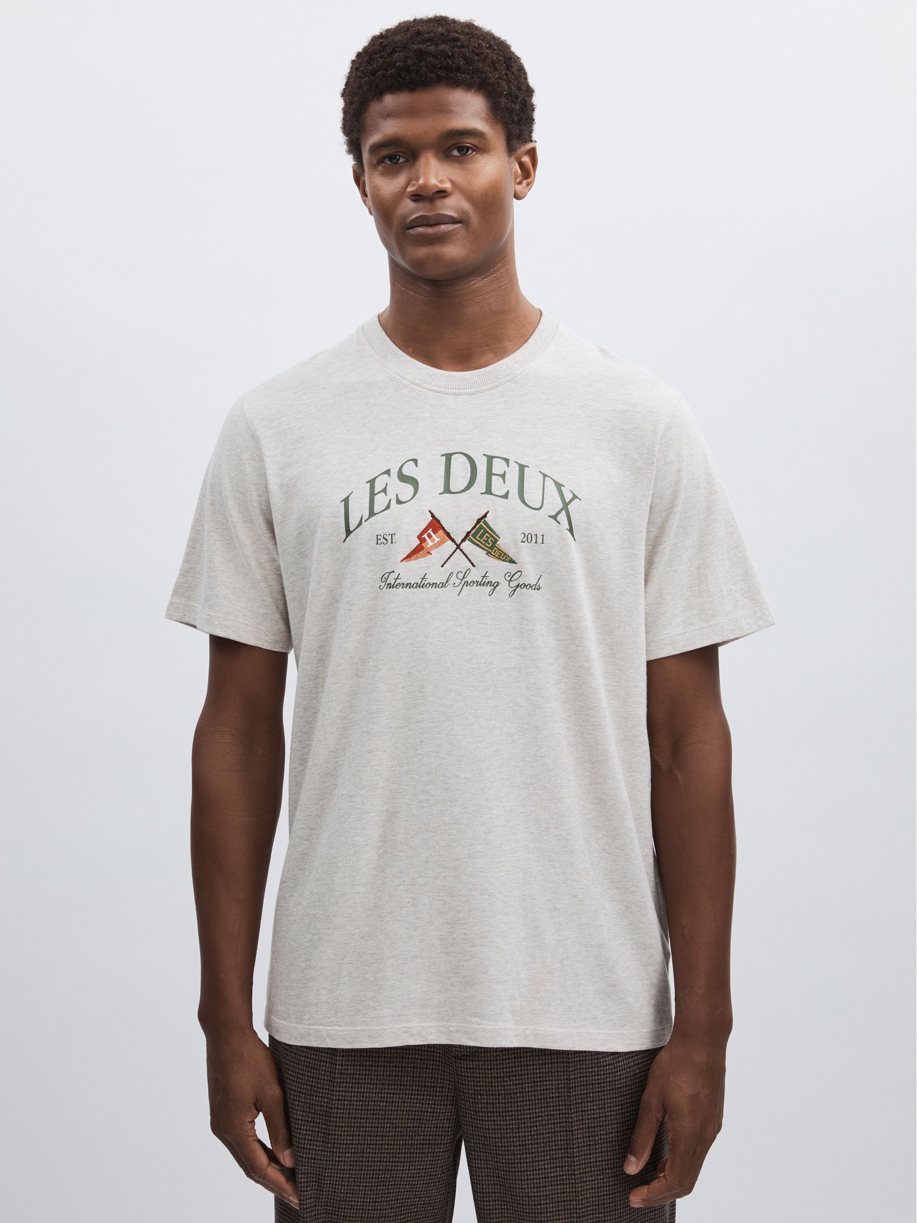 Organic-Cotton Ivy League T-Shirt in Oatmeal - Image 1 of 6