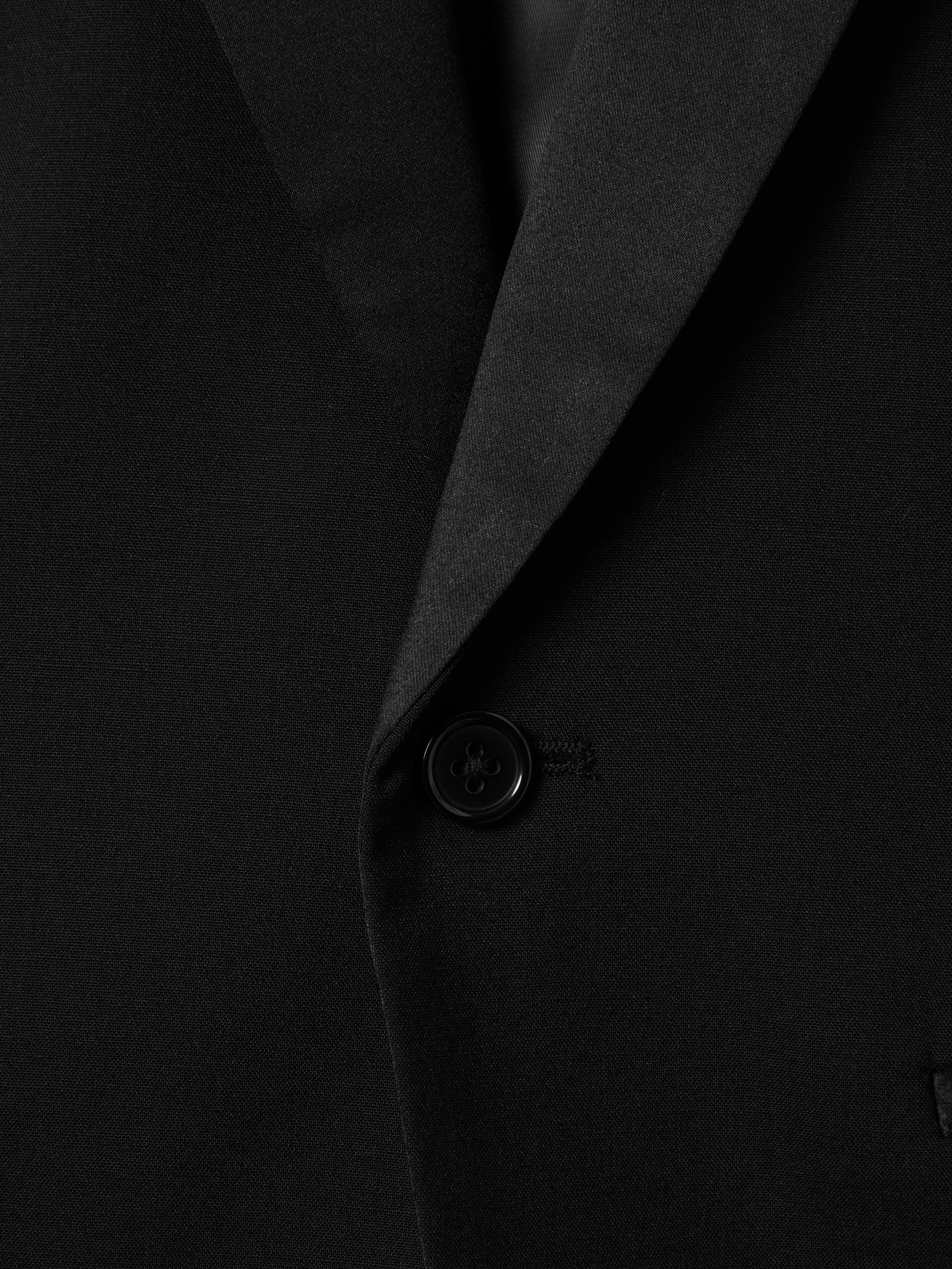 Wool-Blend Single-Breasted Tuxedo Jacket in Black - Image 4 of 4