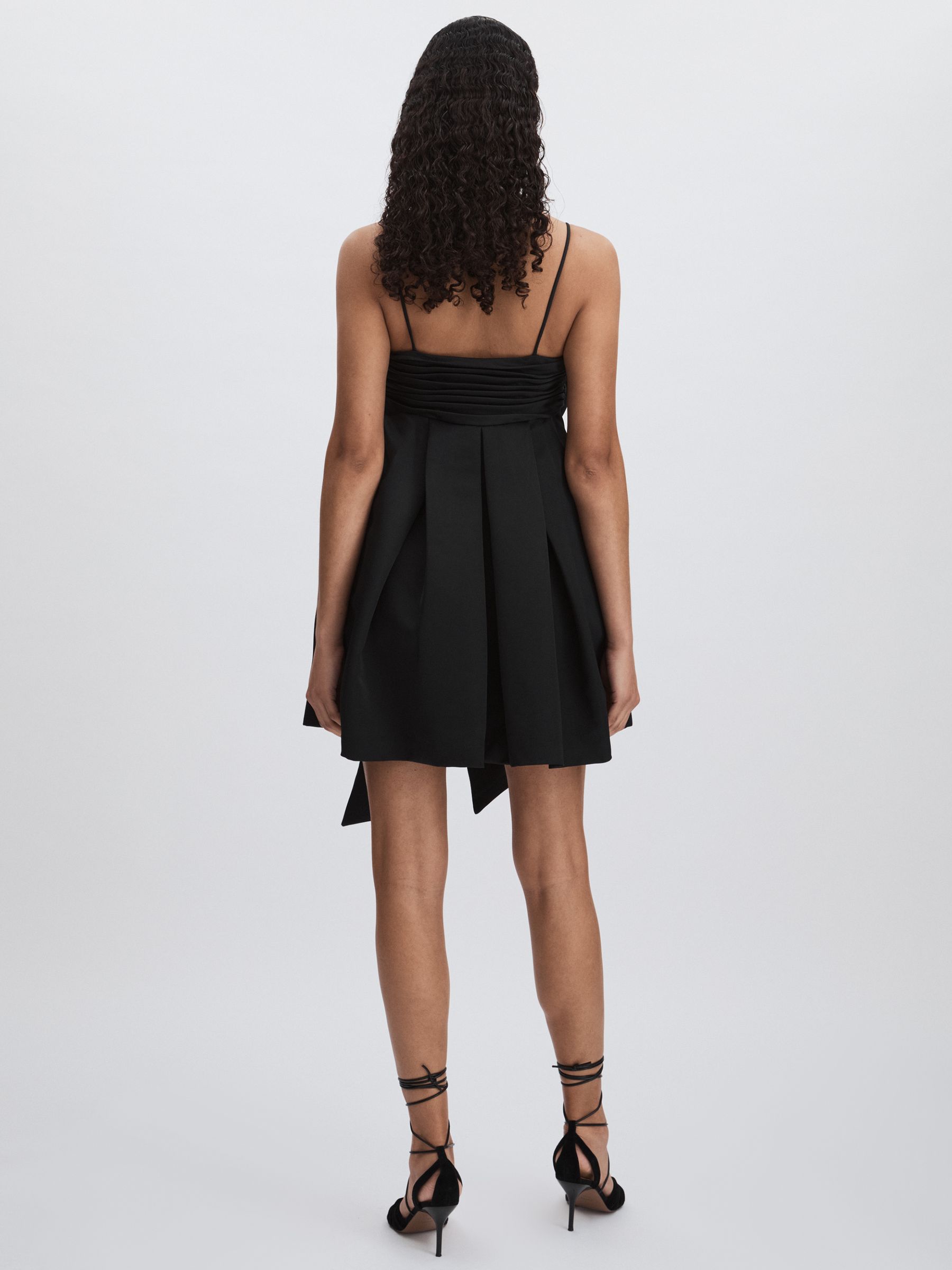 Amur Satin Babydoll Bow Dress in Black - image 5