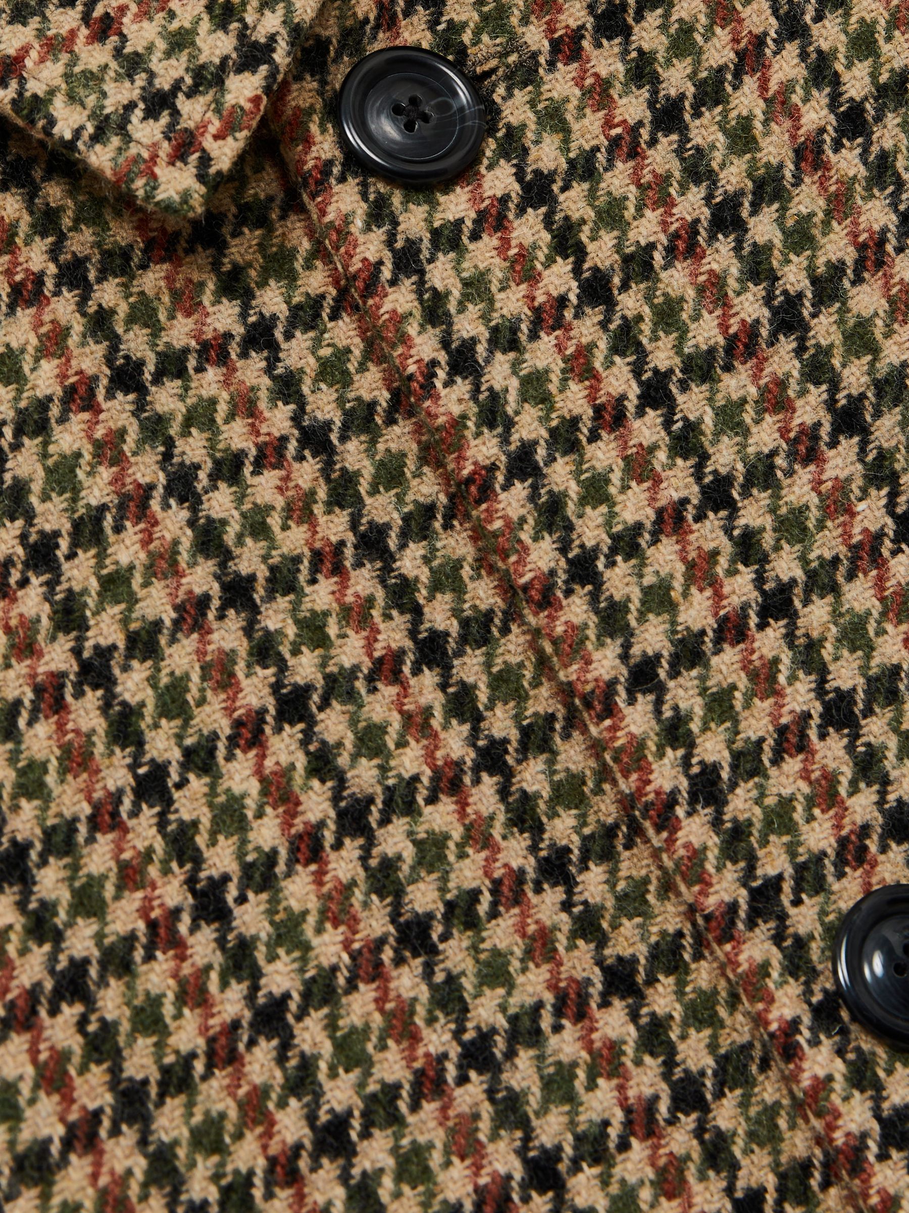 Reiss Les Deux Wool-Blend Houndstooth Coat in Brown/Black | REISS