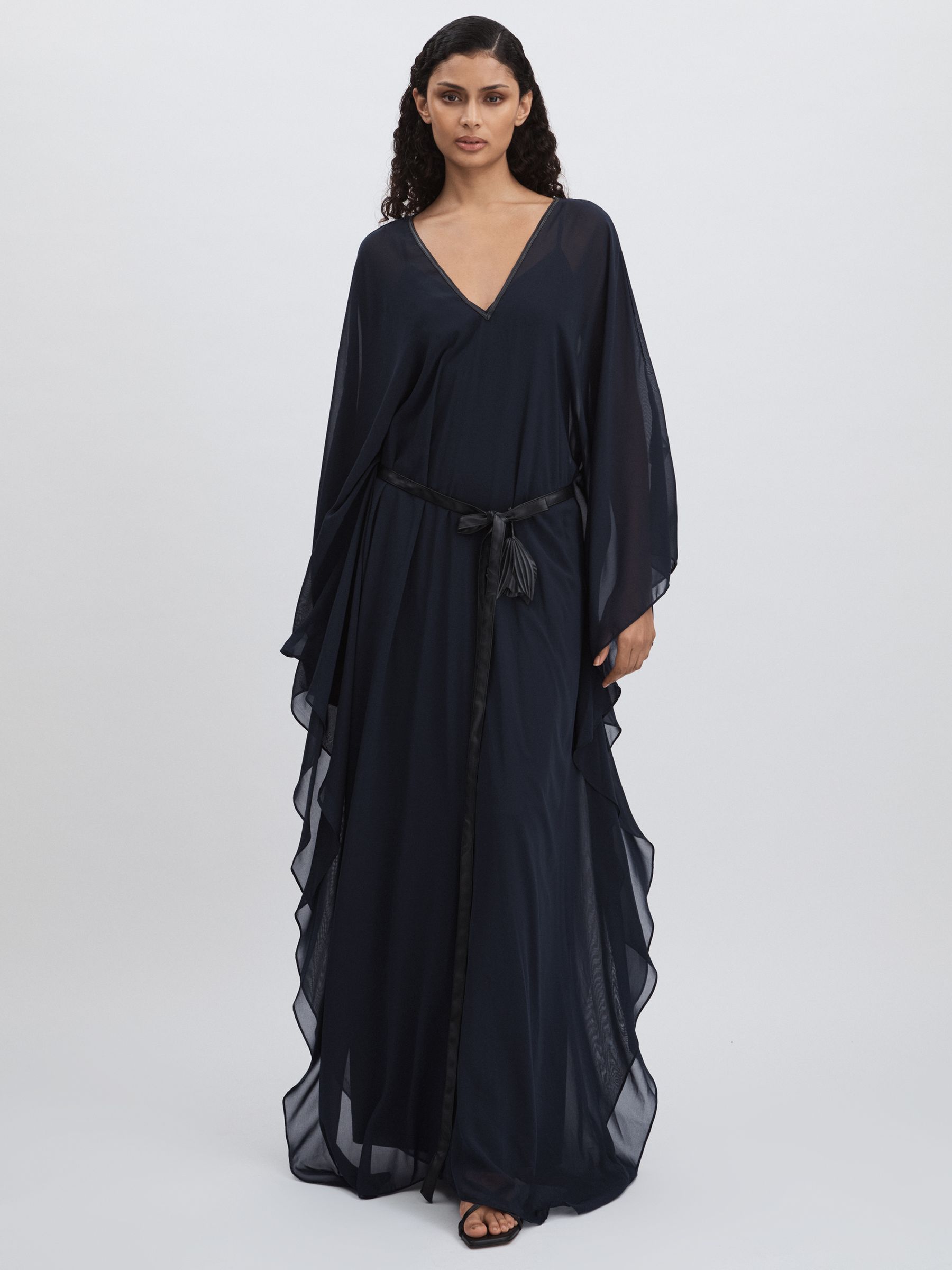 Halston Bell Sleeve Maxi Dress in Dark Navy - Image 1 of 5