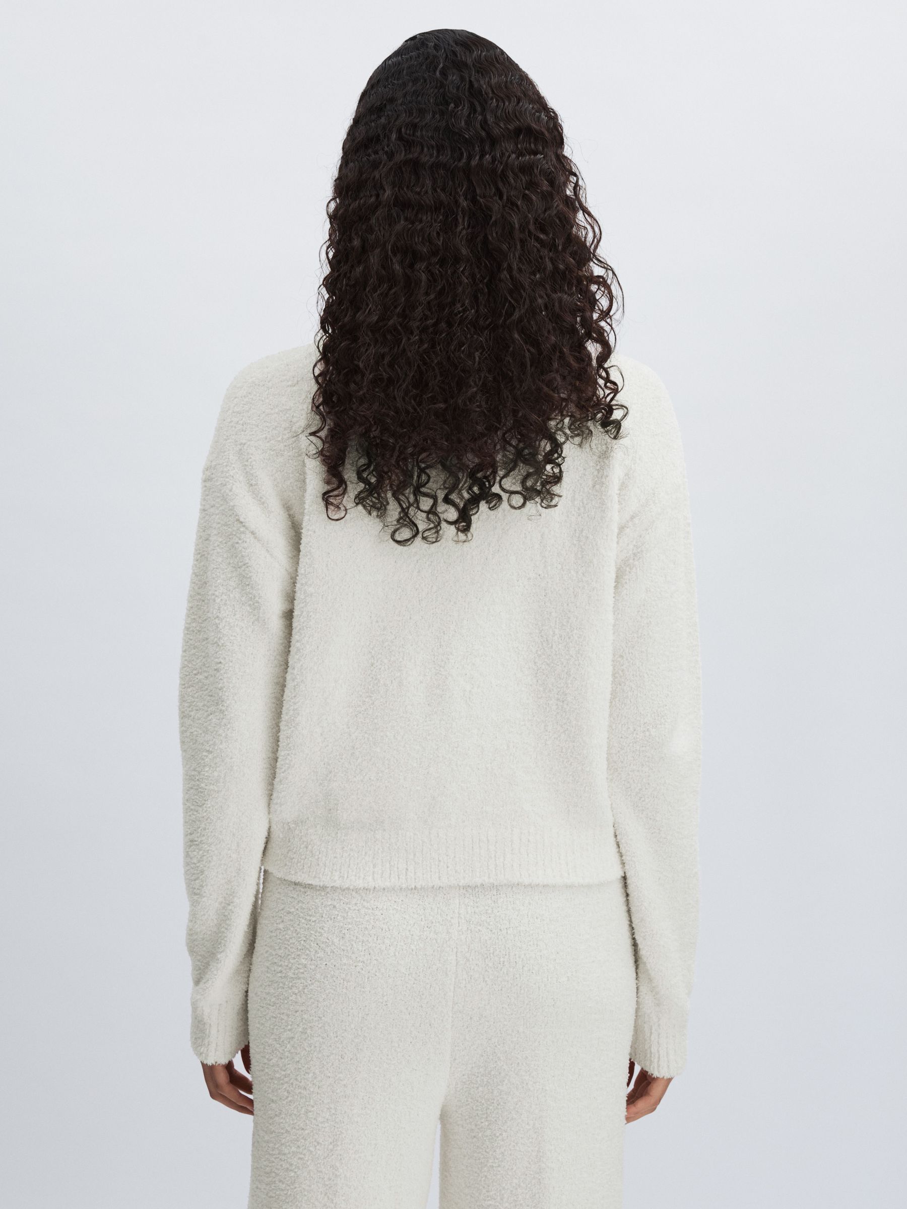 Calvin Klein Chenille Crew-Neck Jumper in Ivory - Image 5 of 6
