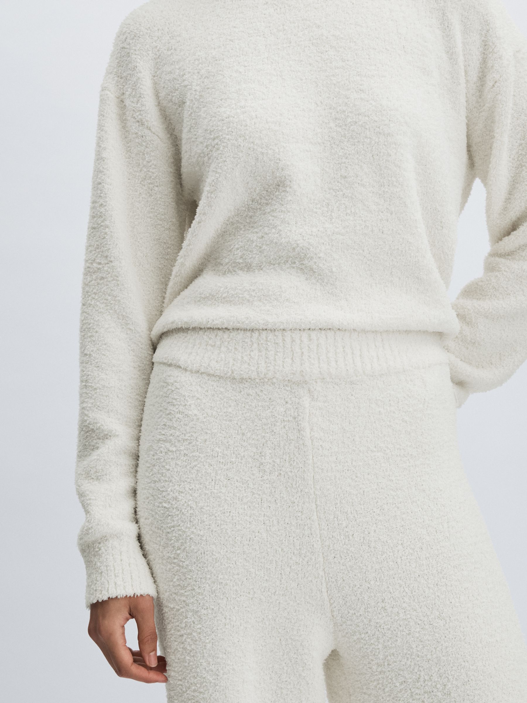 Calvin Klein Chenille Straight-Leg Joggers in Ivory - Image 4 of 5