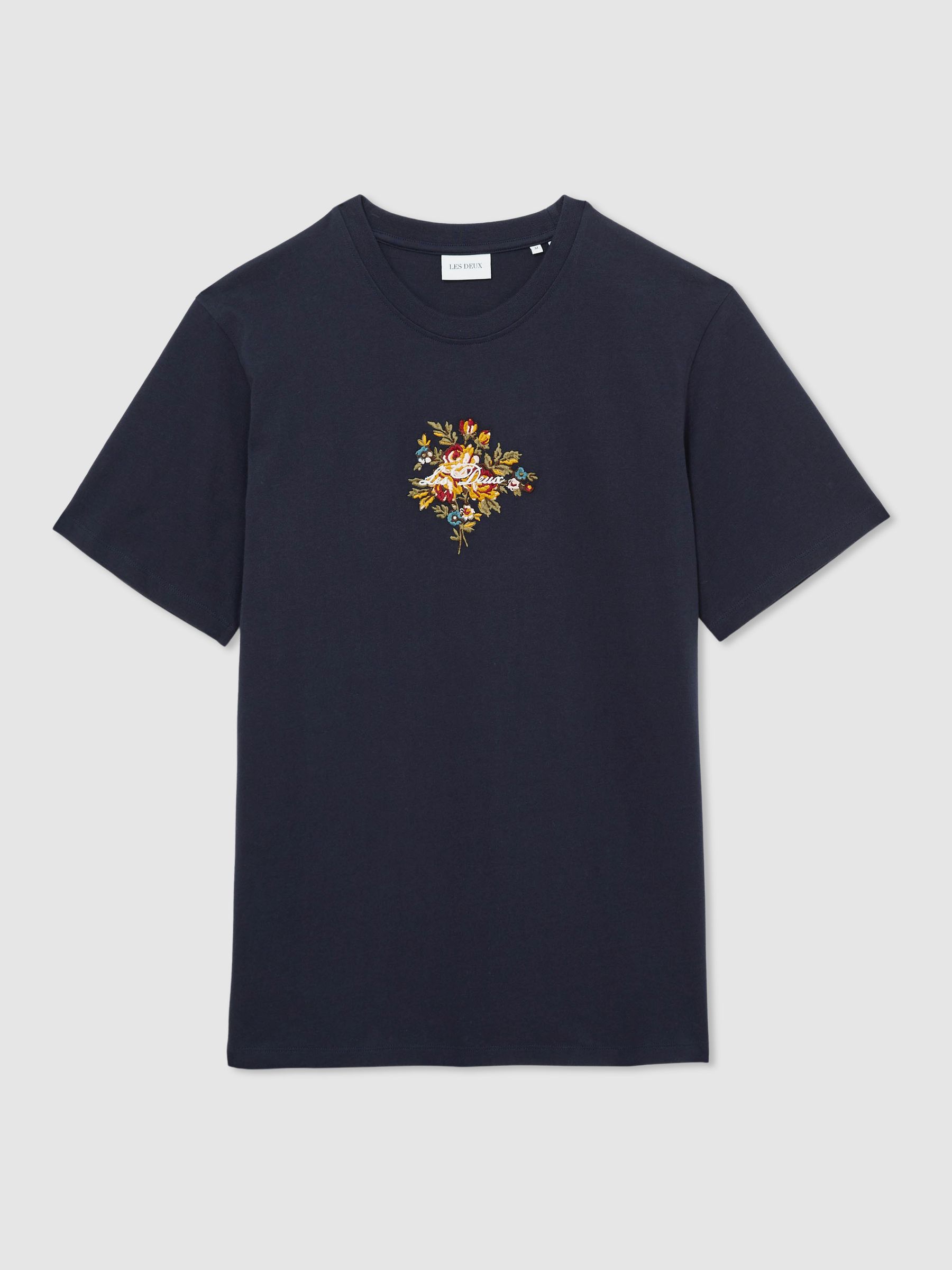 Organic-Cotton Embroidered Logo T-Shirt in Navy - Image 2 of 6
