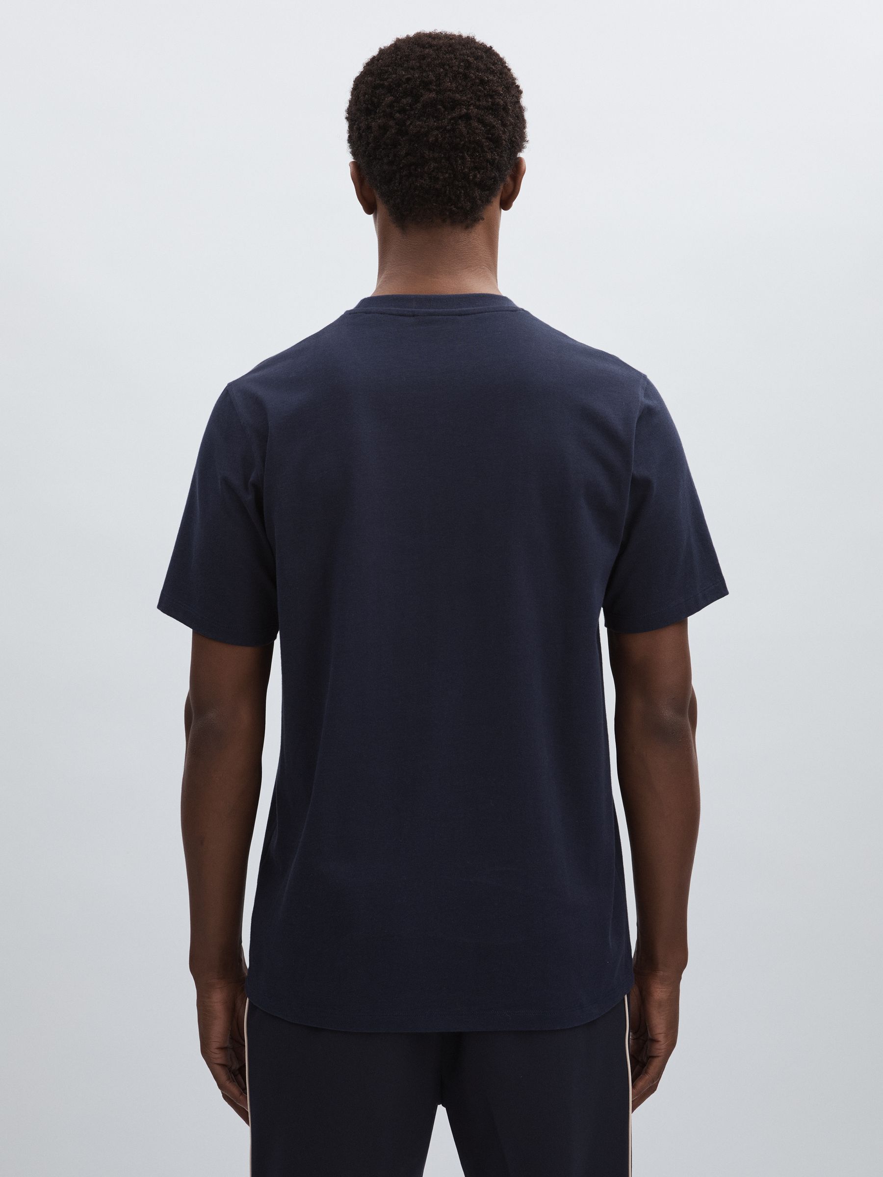 Organic-Cotton Embroidered Logo T-Shirt in Navy - Image 5 of 6