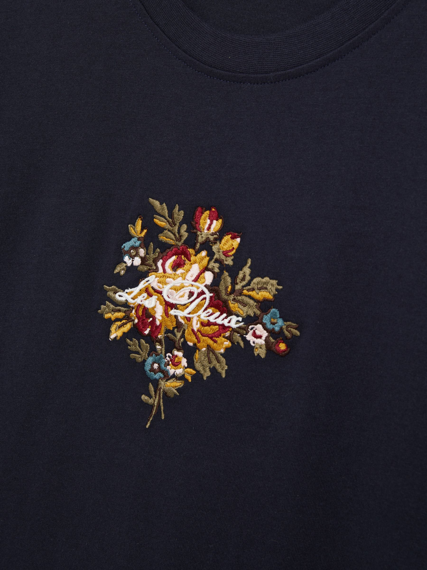 Organic-Cotton Embroidered Logo T-Shirt in Navy - Image 6 of 6