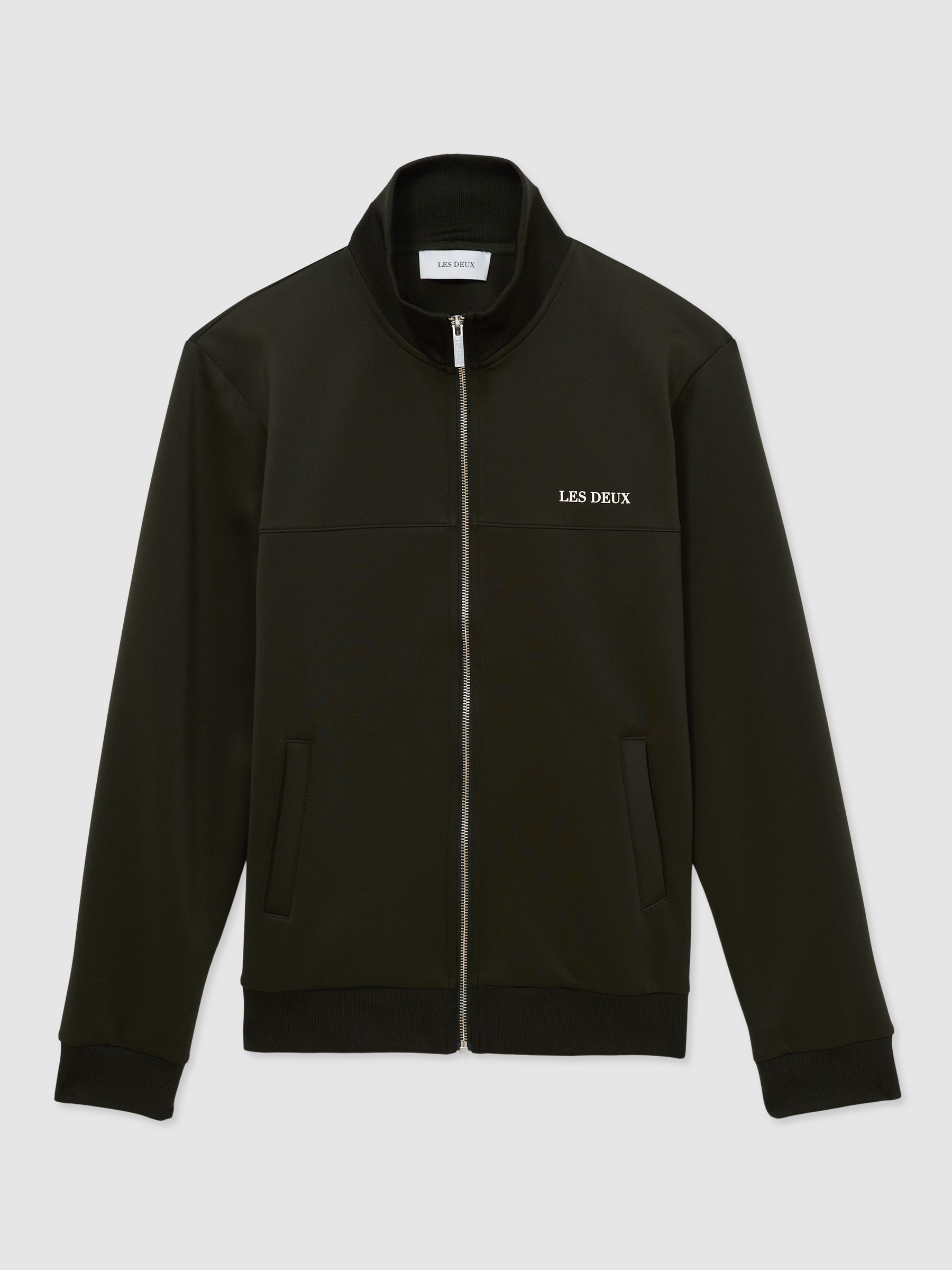 Deux Zip-Through Track Jacket in Dark Green - Image 2 of 6