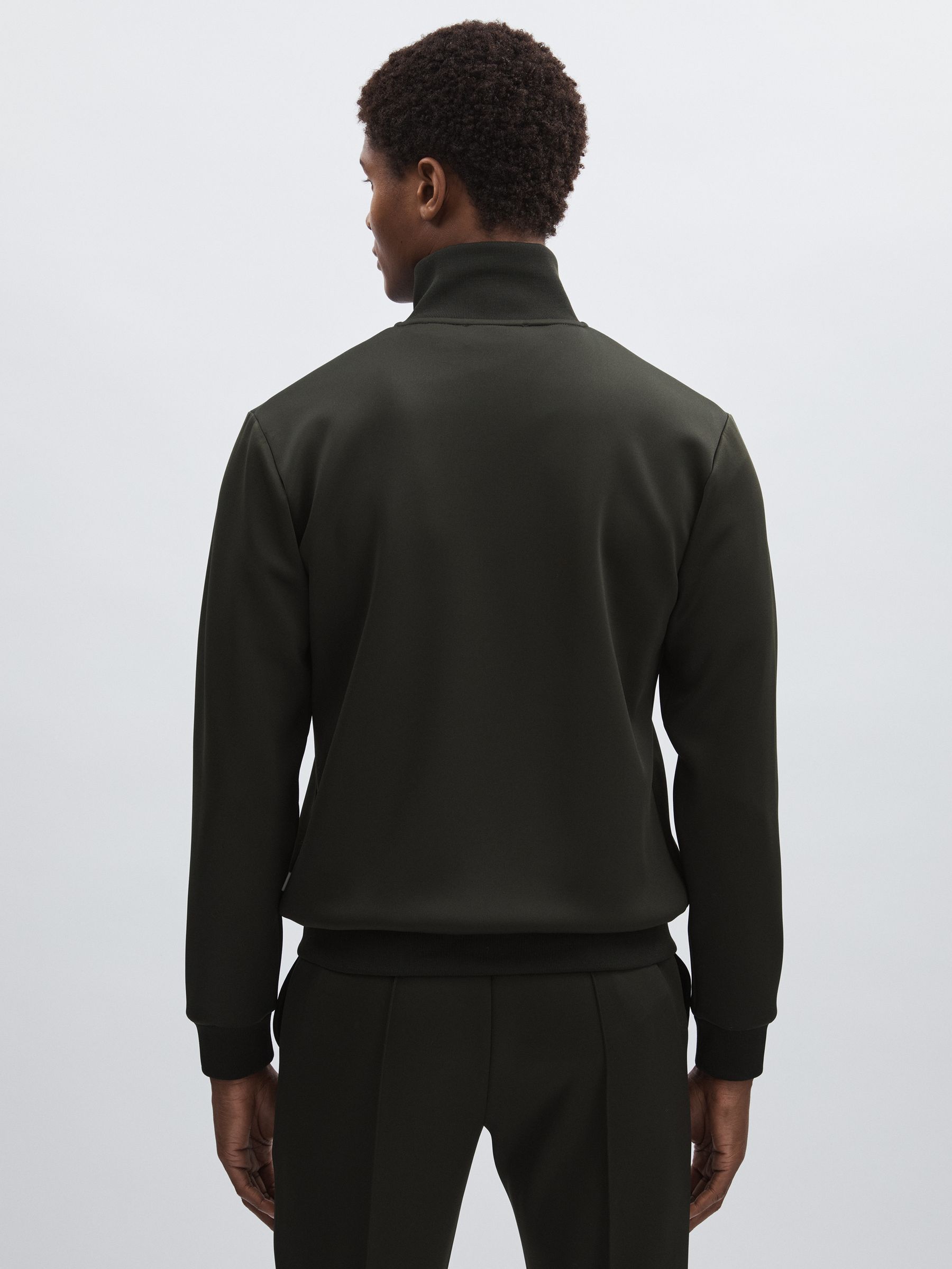 Deux Zip-Through Track Jacket in Dark Green - Image 4 of 6