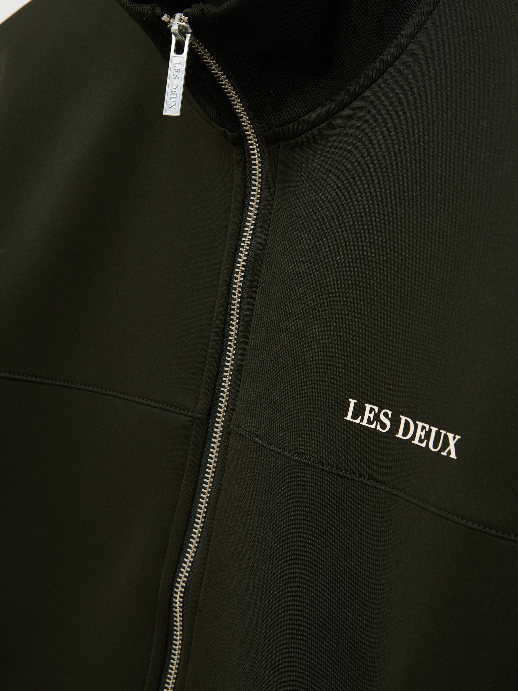 Reiss Deux Zip-Through Track Jacket in Dark Green | REISS