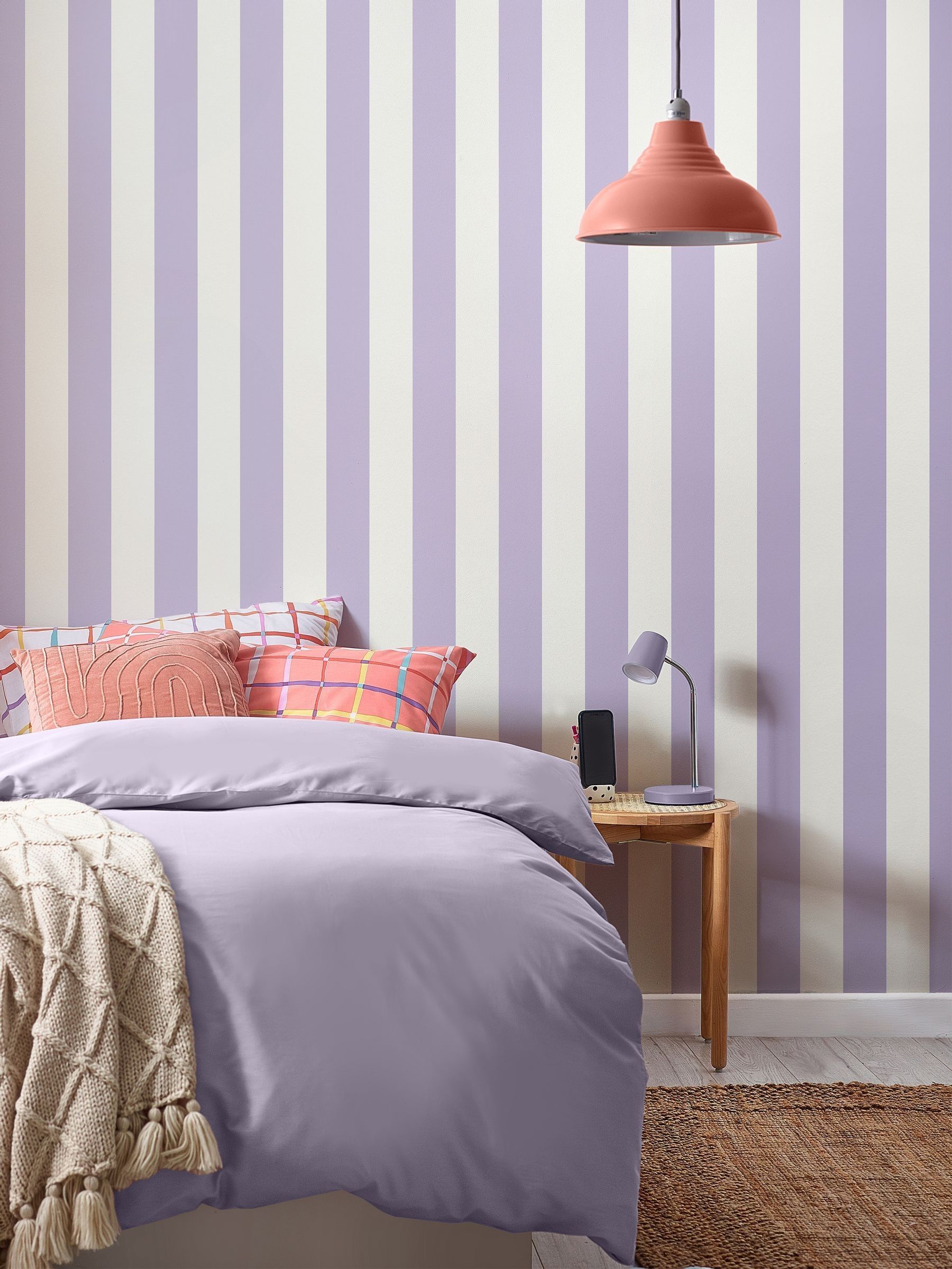 Next Purple Craft Stripe A4 Wallpaper Sample - Image 1 of 4 Next Purple Craft Stripe A4 Wallpaper Sample - Image 1 of 4