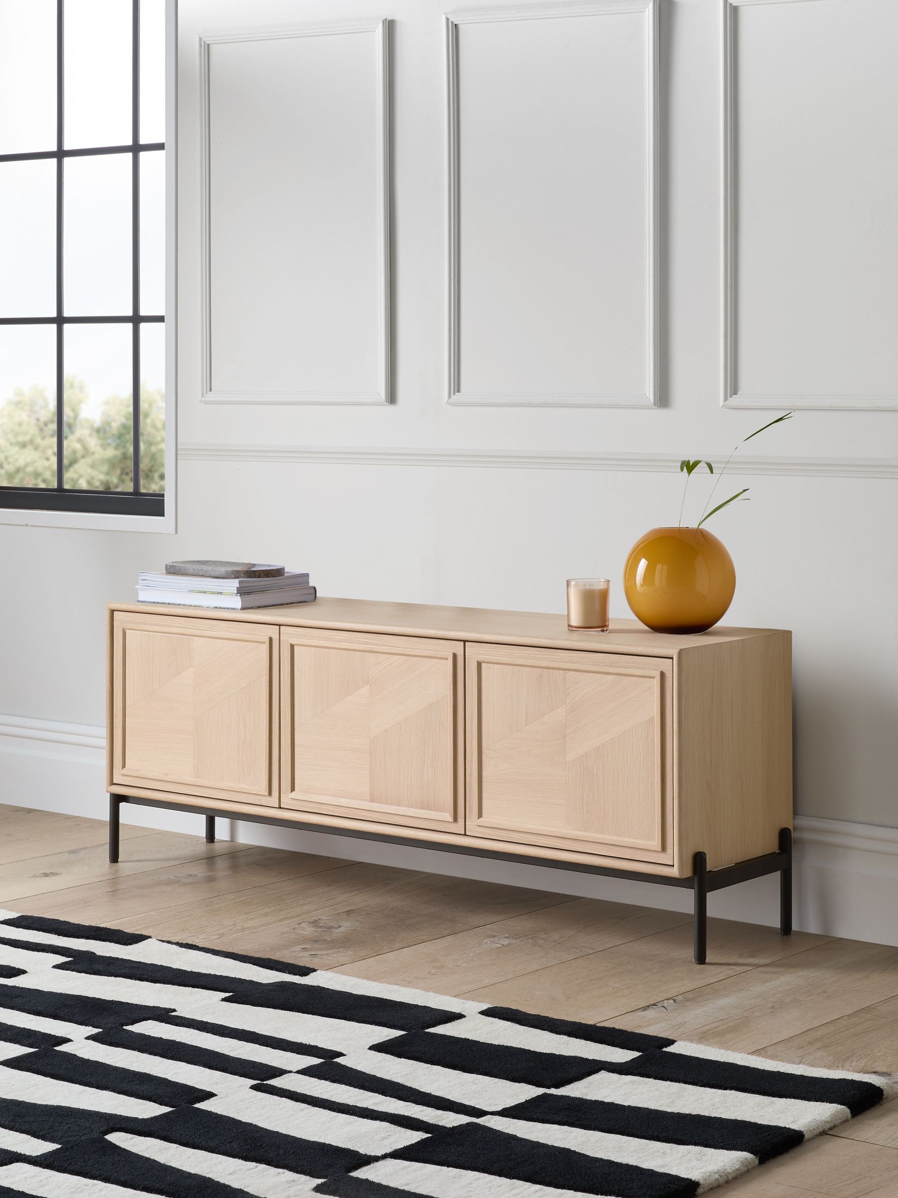 Jasper Conran London White Washed Oak Aden Wide Up to 50 Inch TV