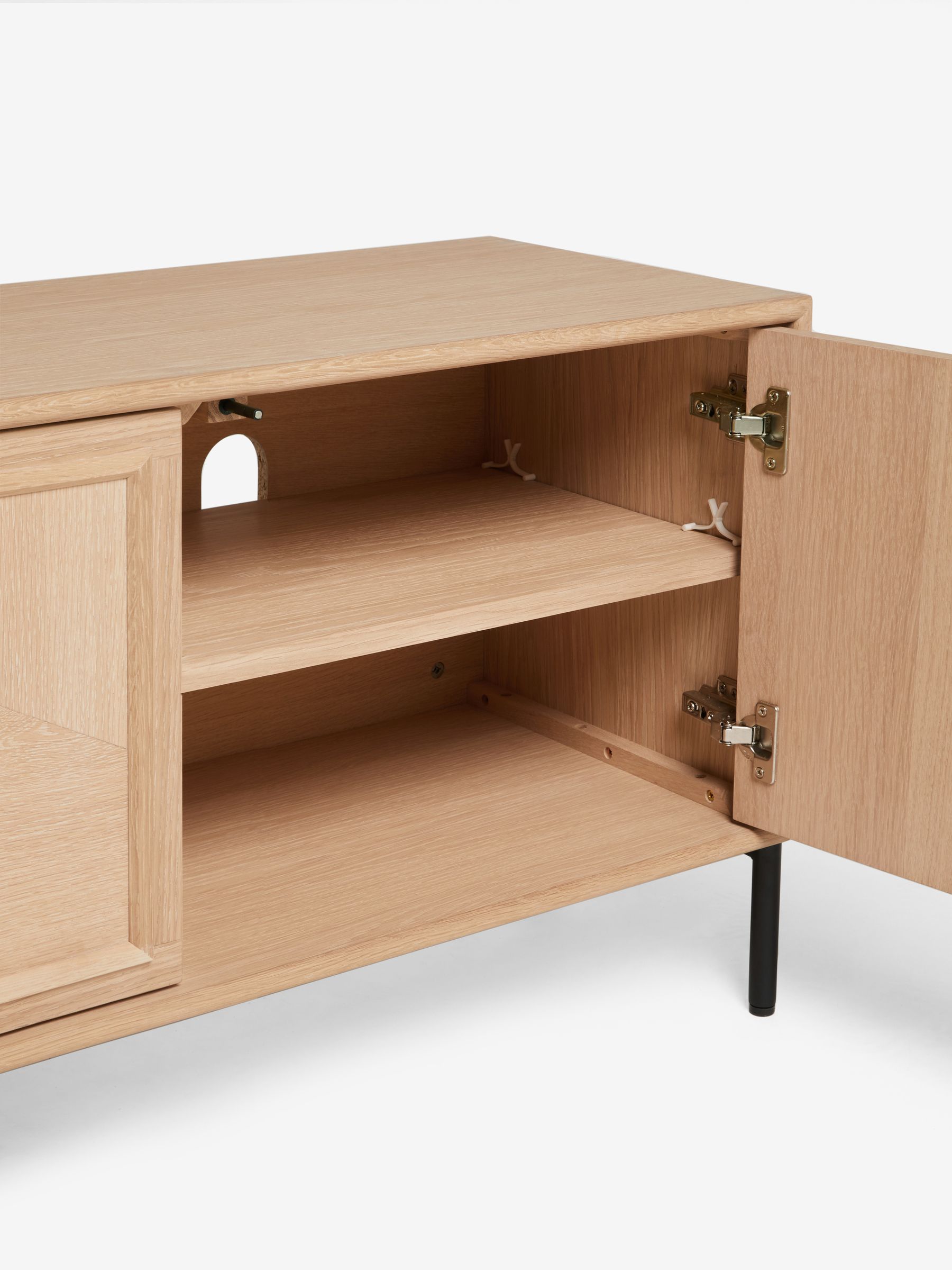 Jasper Conran London White Washed Oak Aden Wide Up to 50 Inch TV Unit - Image 8 of 8