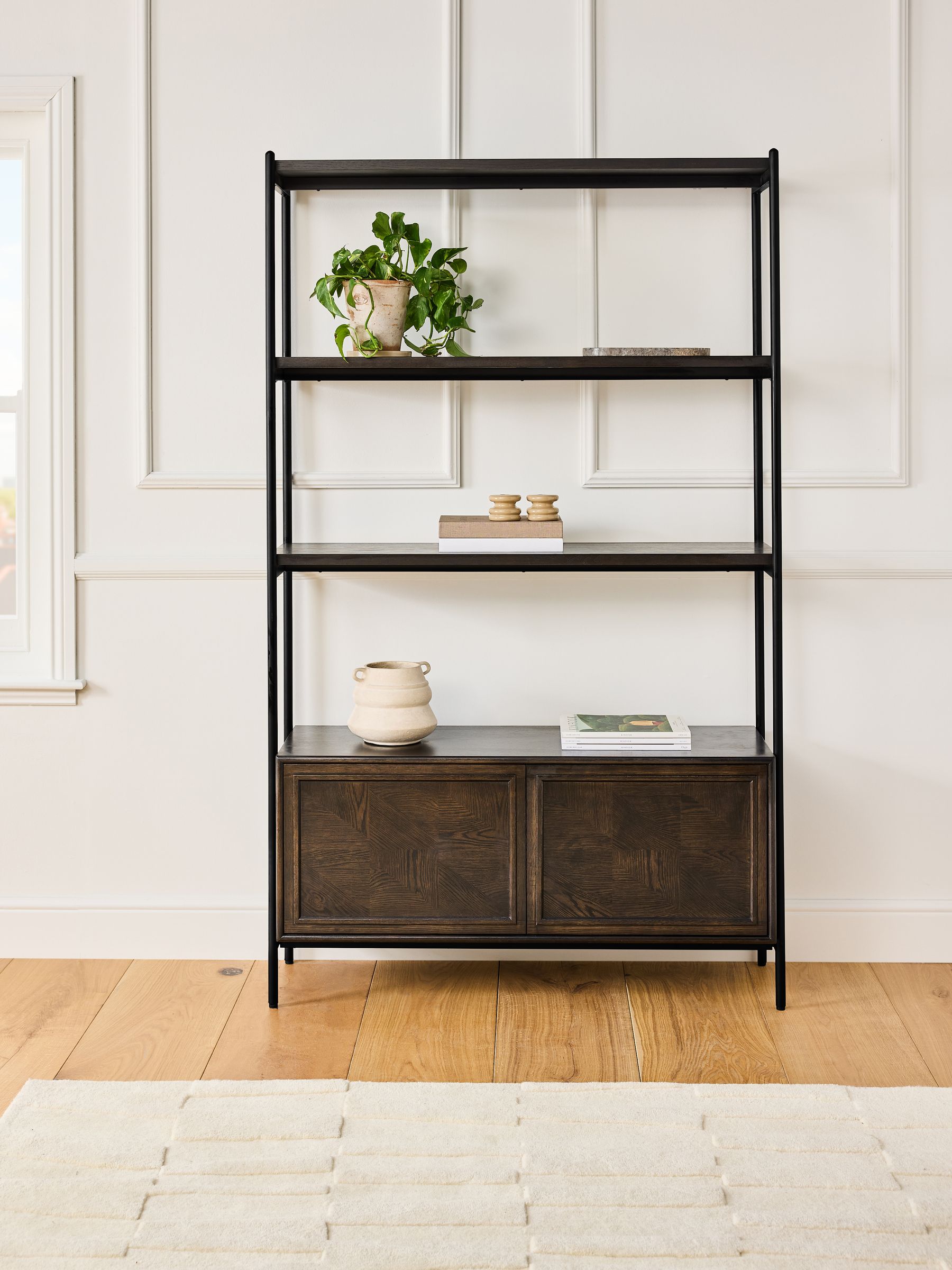 Jasper Conran London Dark Oak Aden Shelving Unit - Image 2 of 6