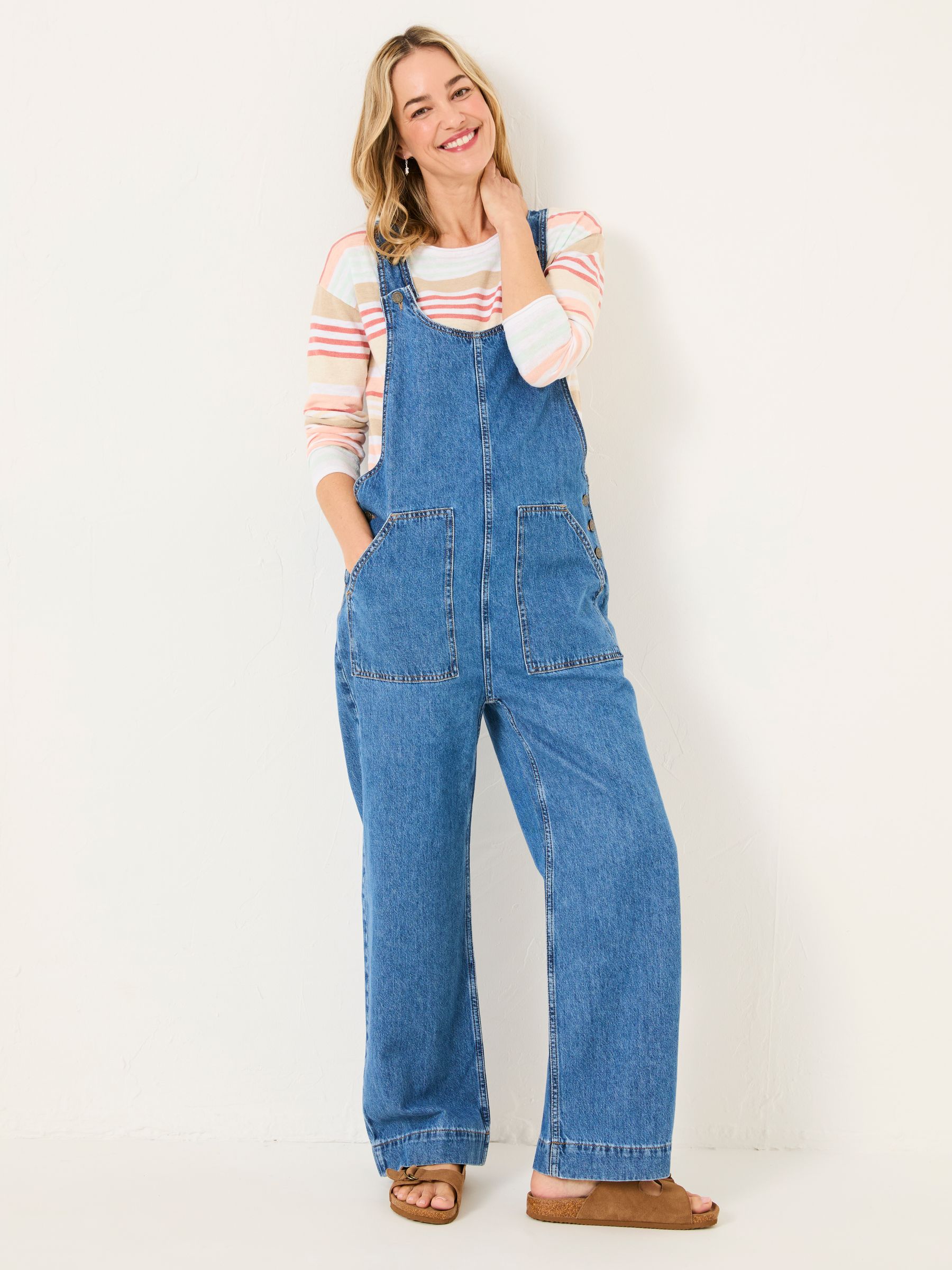 Raffles Denim Vintage Relaxed Fit Dungarees - Image 1 of 6